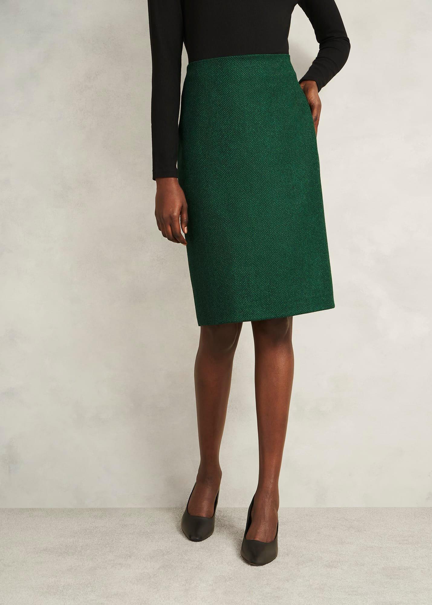 Daphne Wool Skirt, Green Multi, hi-res