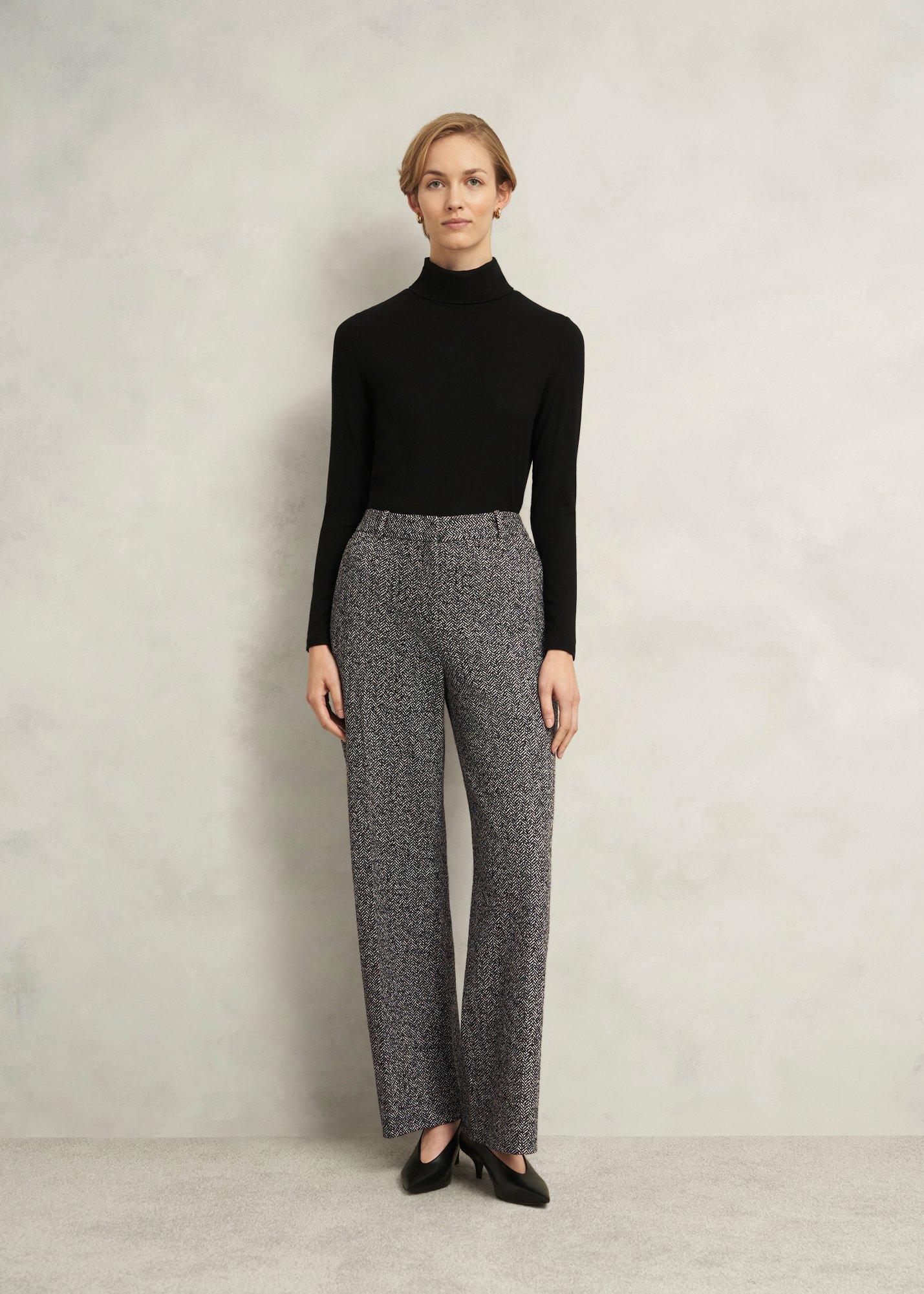 Petite Marlyn Wool Jersey Wide Trousers