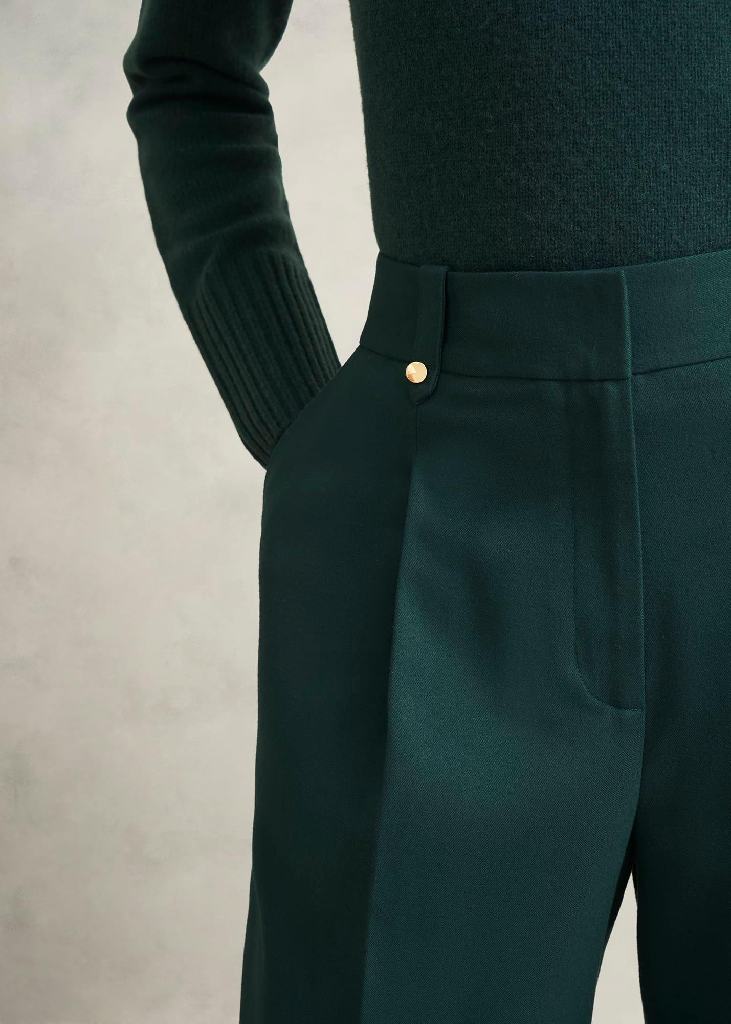 Lucile Wide Trousers, Ponderosa Green, hi-res