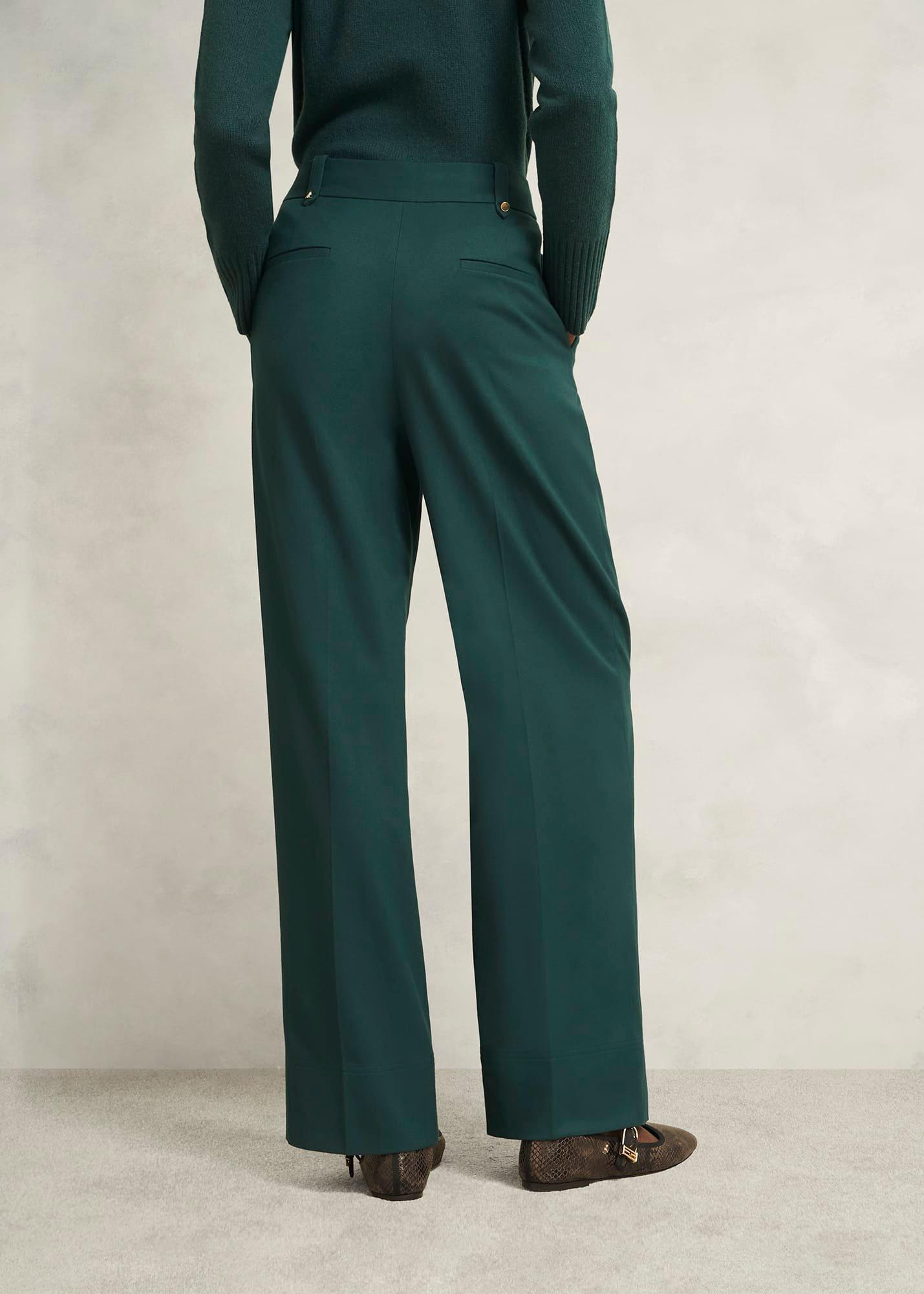 Lucile Wide Trousers, Ponderosa Green, hi-res