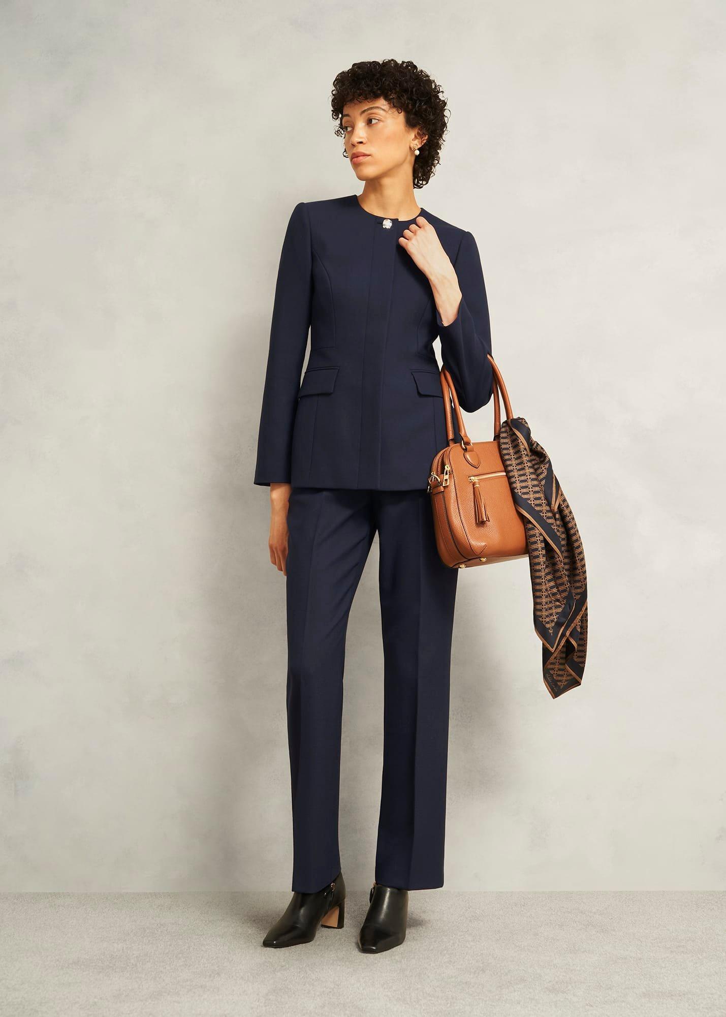 Montrose Wool Blend Trousers, Navy, hi-res