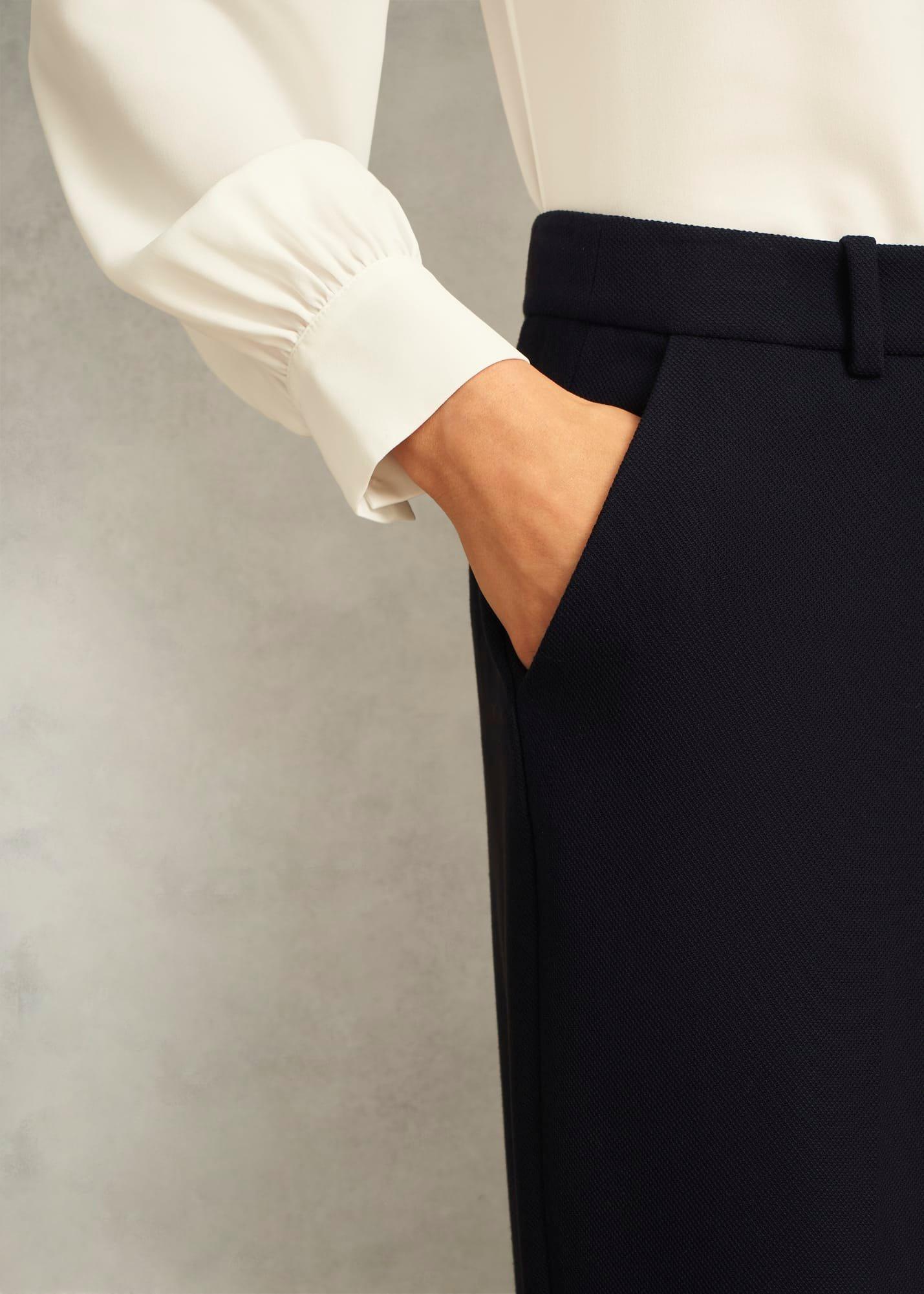 Ivy Straight Trousers, Navy, hi-res