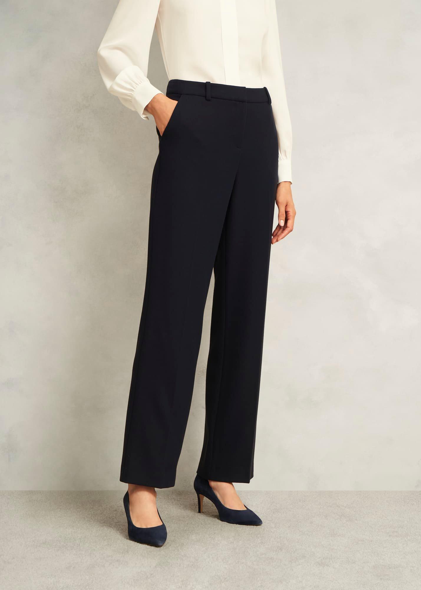 Ivy Straight Trousers, Navy, hi-res