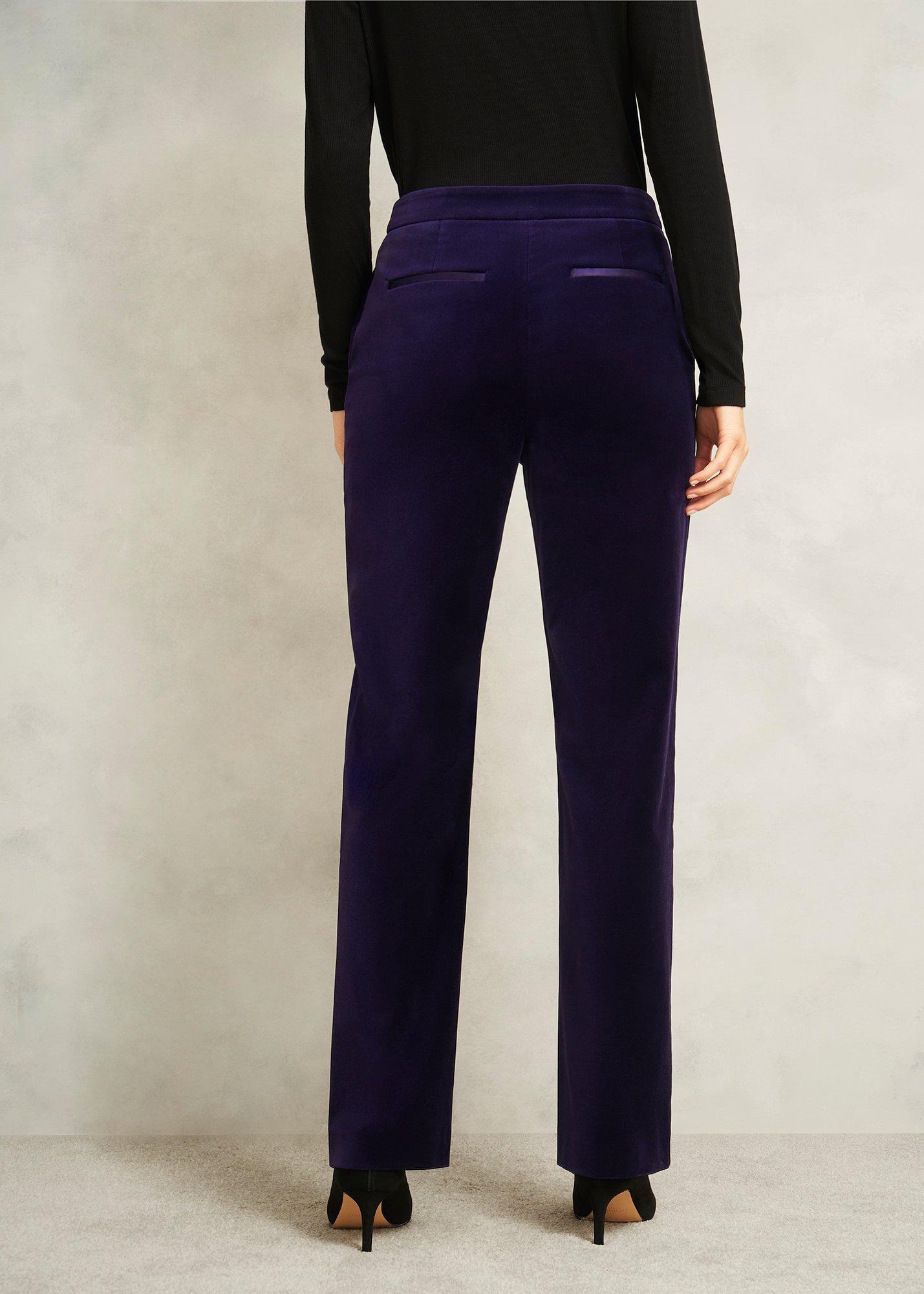 Heather Velvet Trousers, Midnight Purple, hi-res