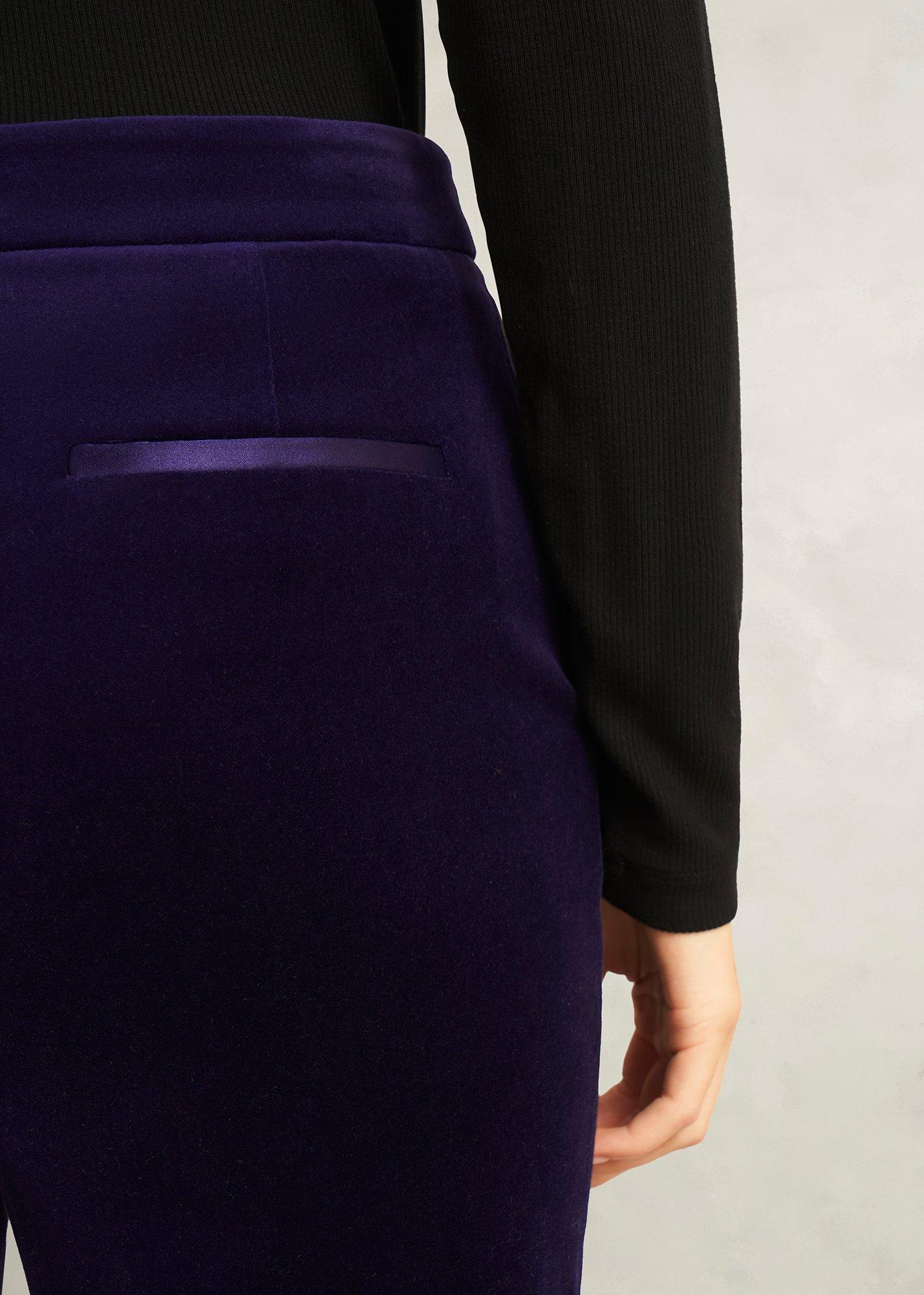 Heather Velvet Trousers, Midnight Purple, hi-res