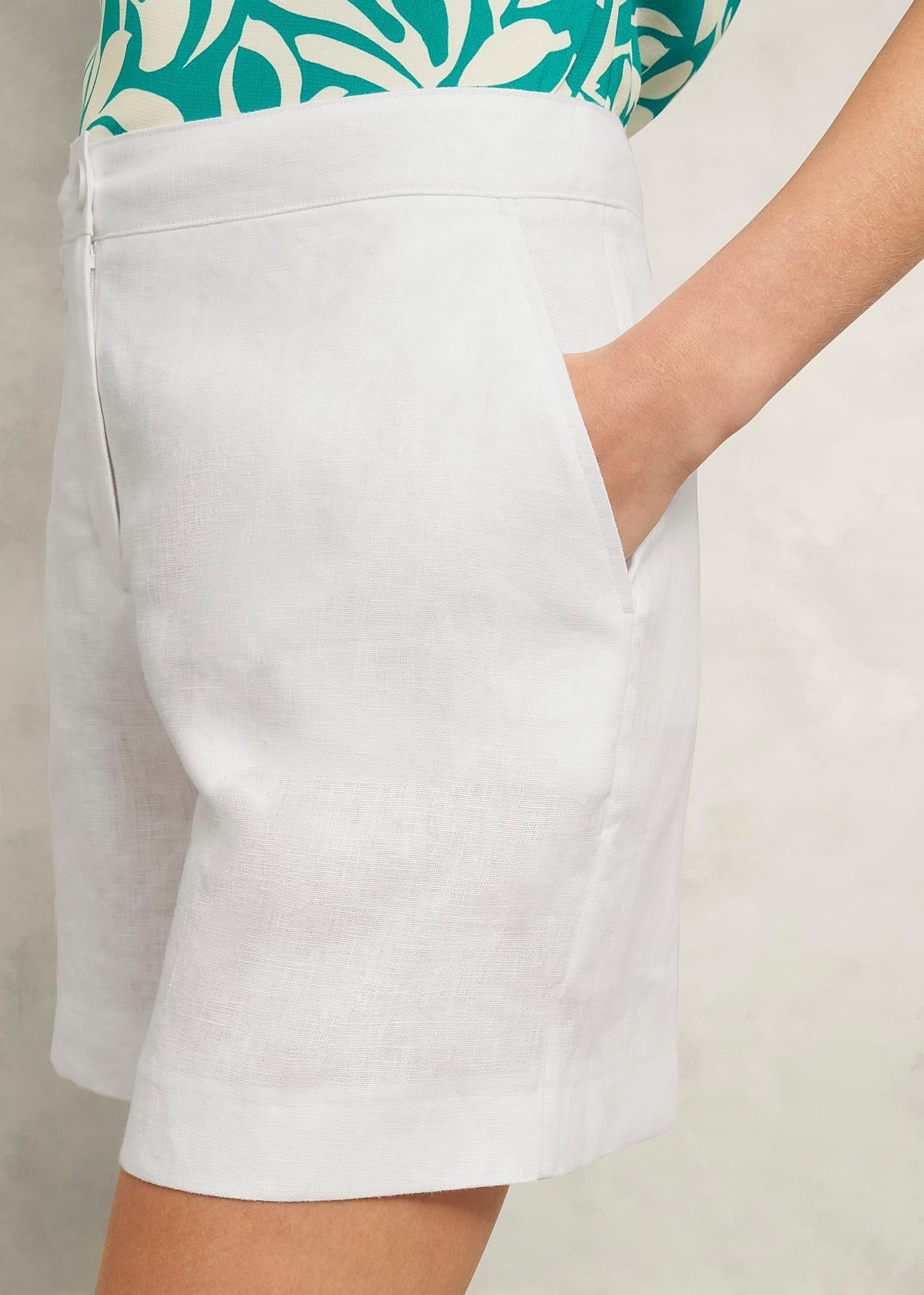 Chelsea Linen Shorts, White, hi-res
