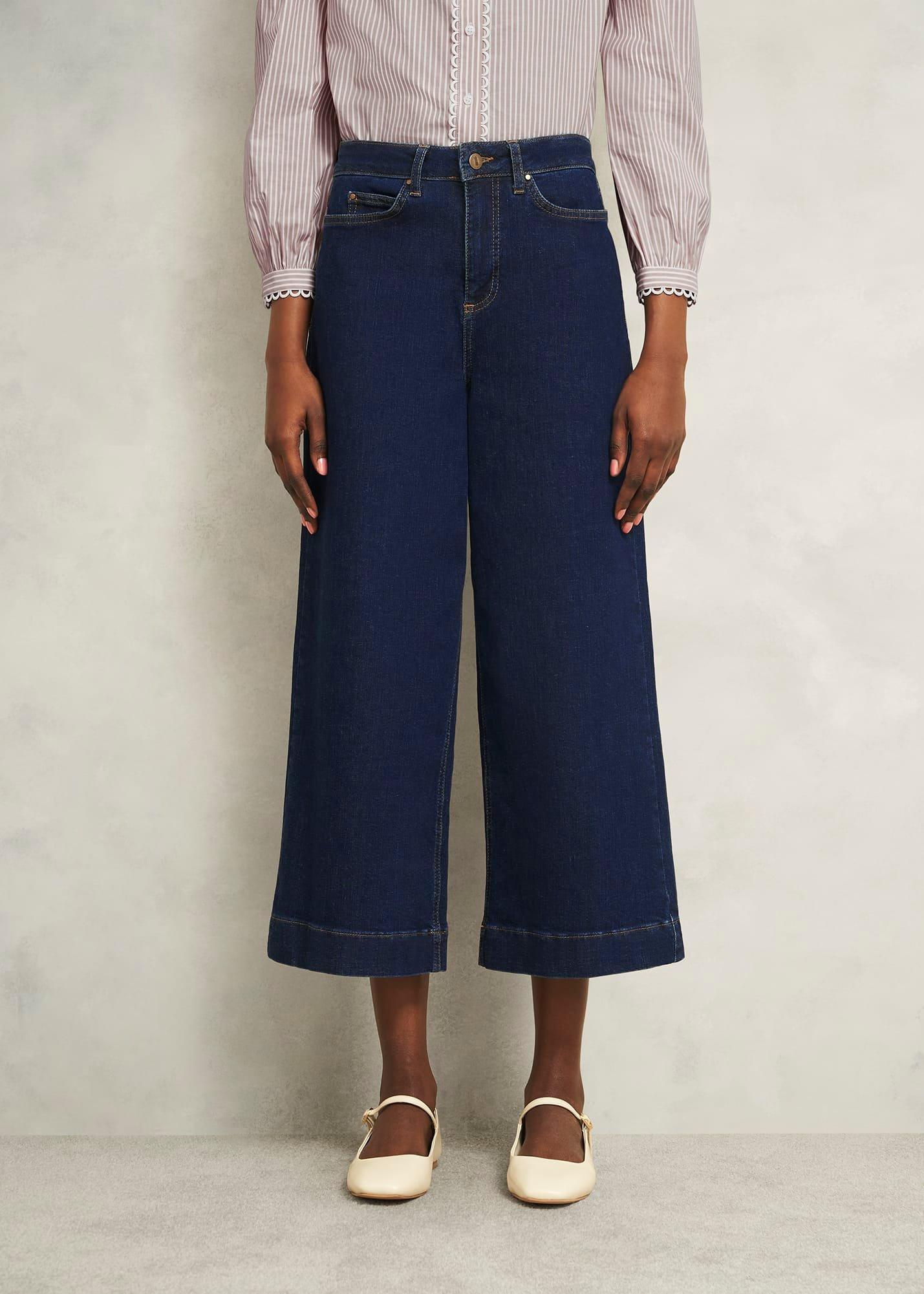 Brinley Crop Wide Leg Jeans, Indigo, hi-res