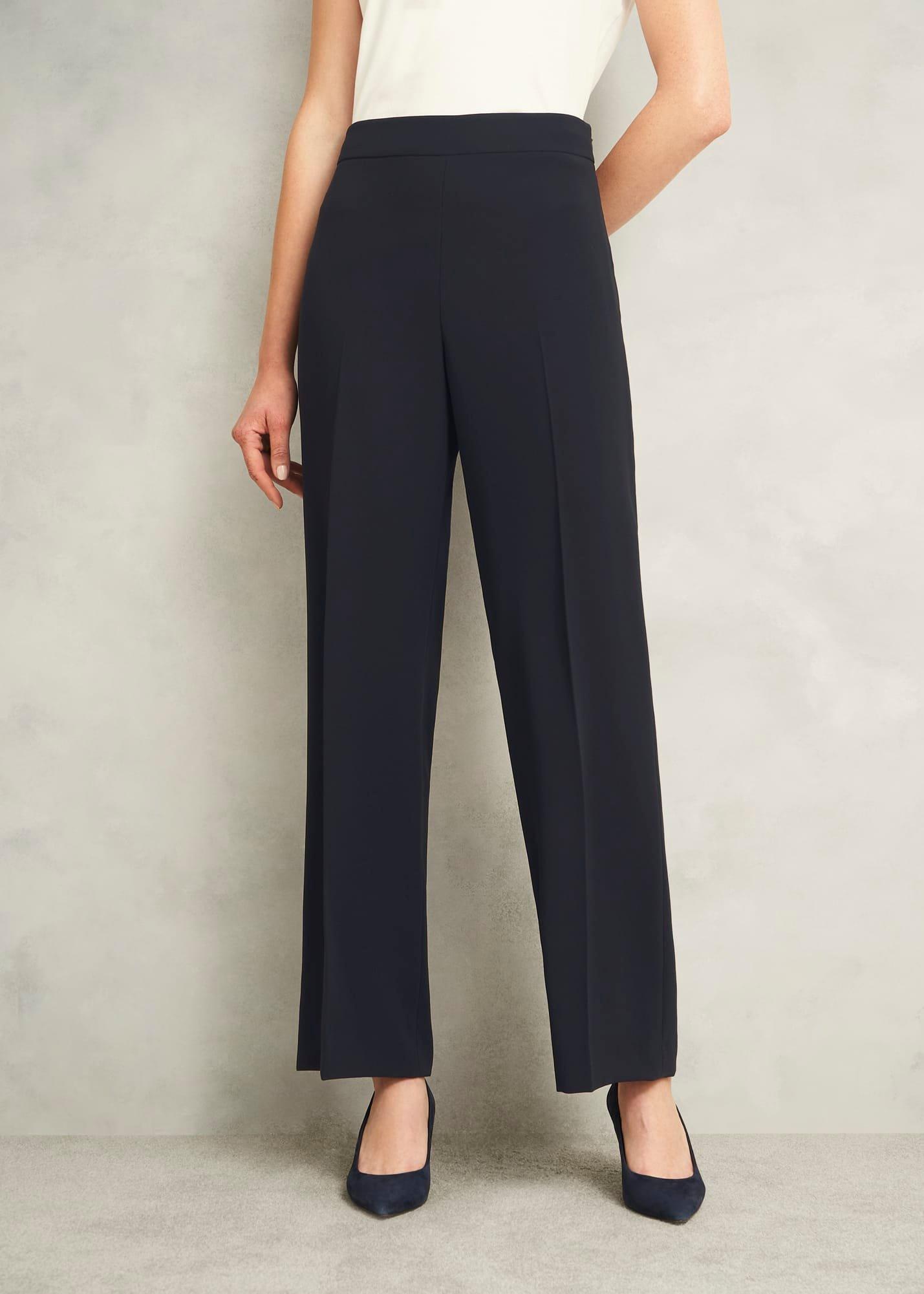 Petite Mel Wide Trousers, Navy, hi-res