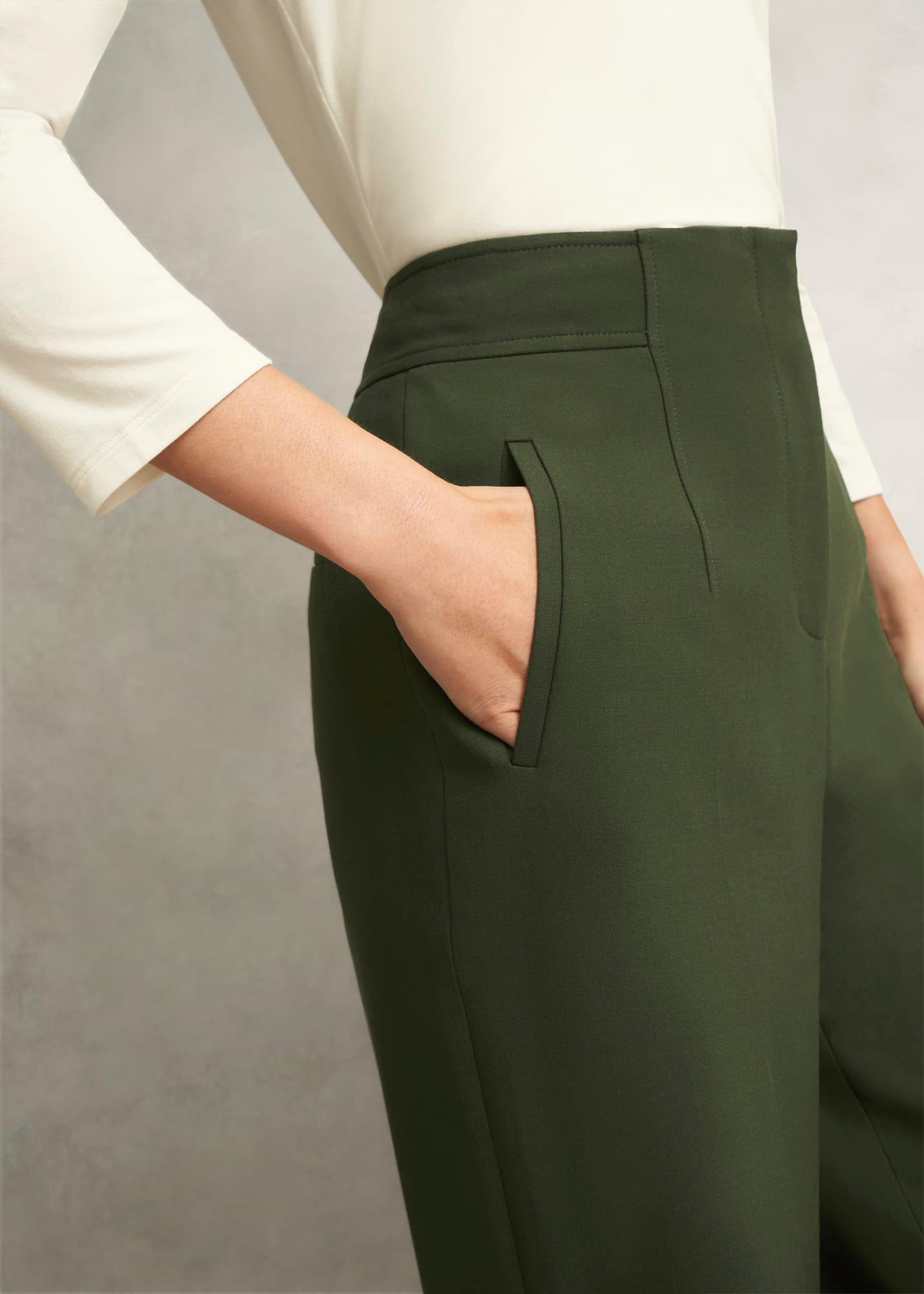 Neava Wide Trousers, Yew Green, hi-res