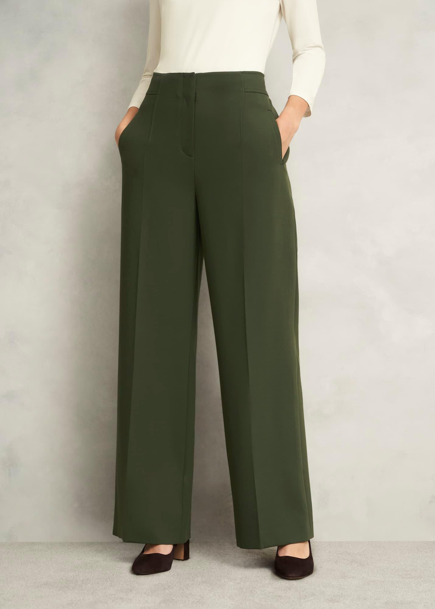 Neava Wide Trousers, Yew Green, hi-res