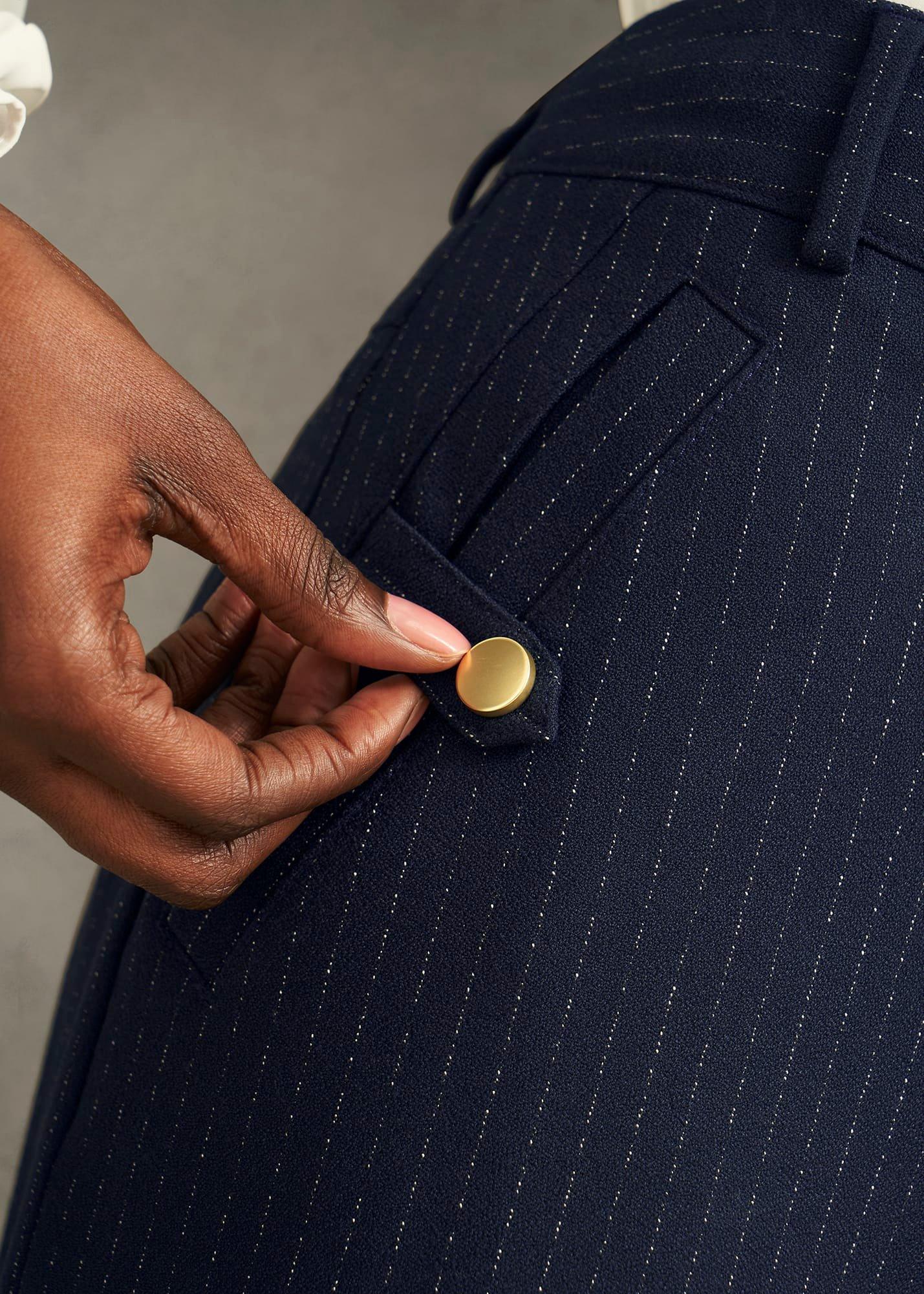 Alisa Wide Trousers, Navy Ivory, hi-res