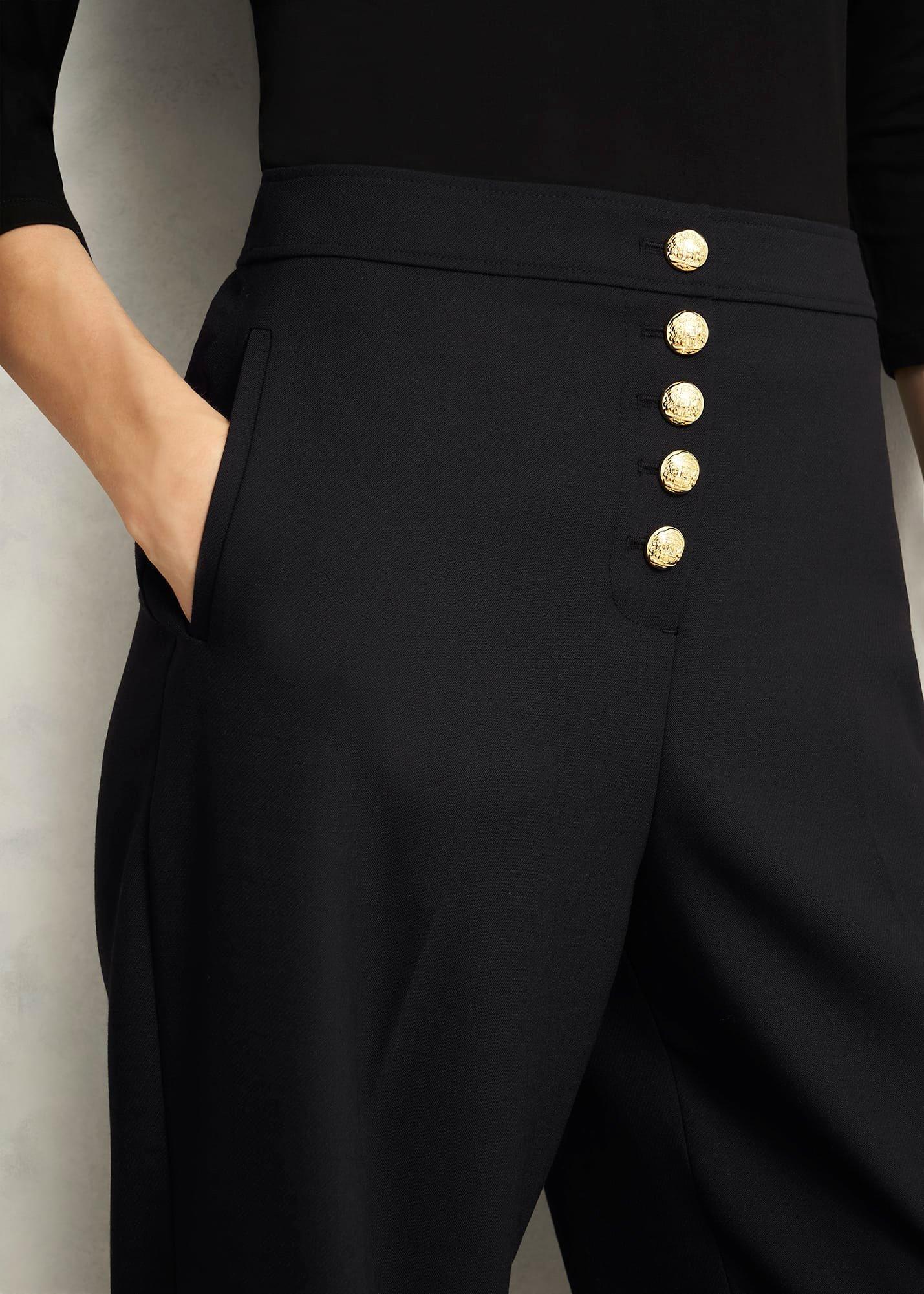 Highclere Wide Trousers, Black, hi-res