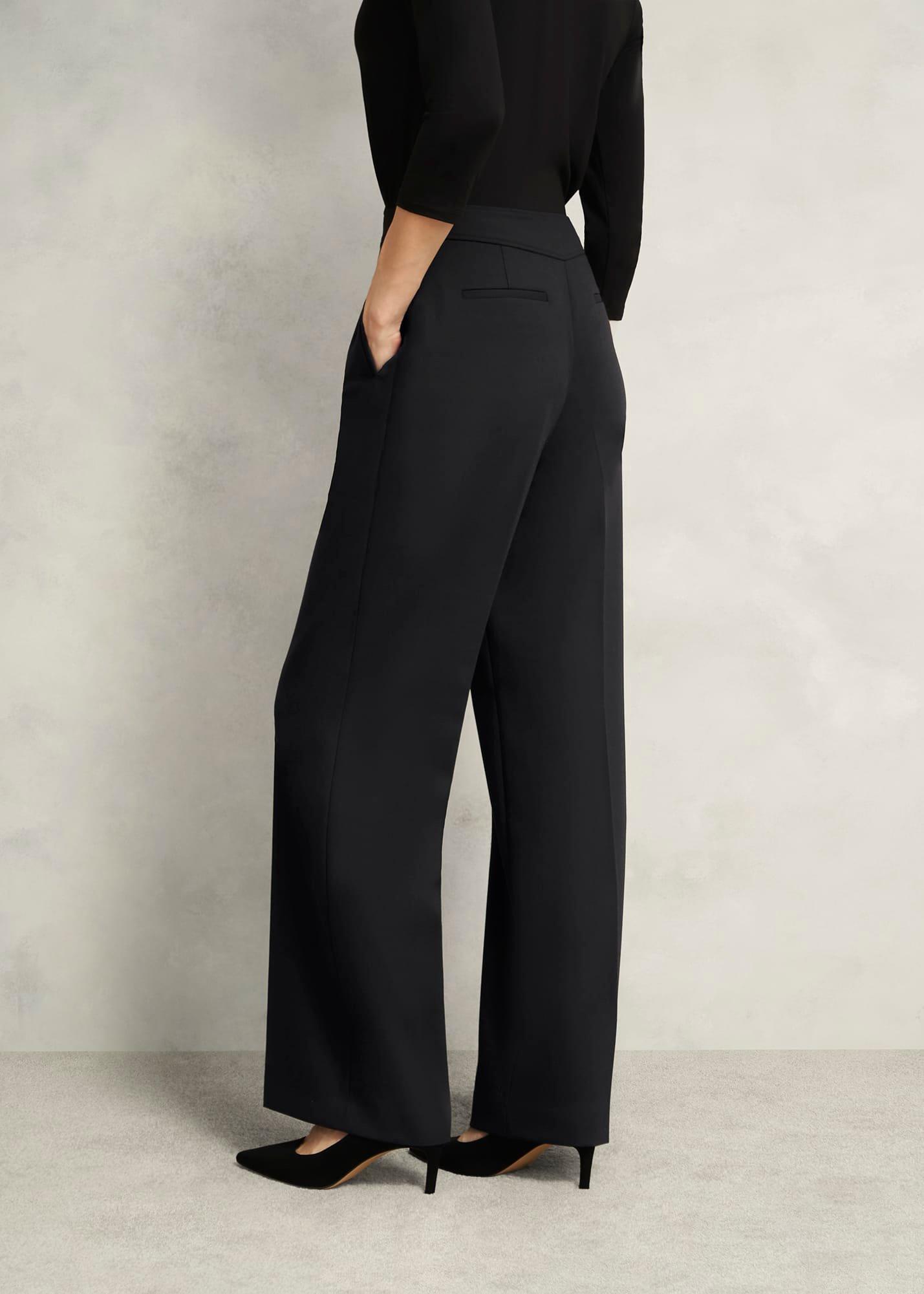 Highclere Wide Trousers, Black, hi-res