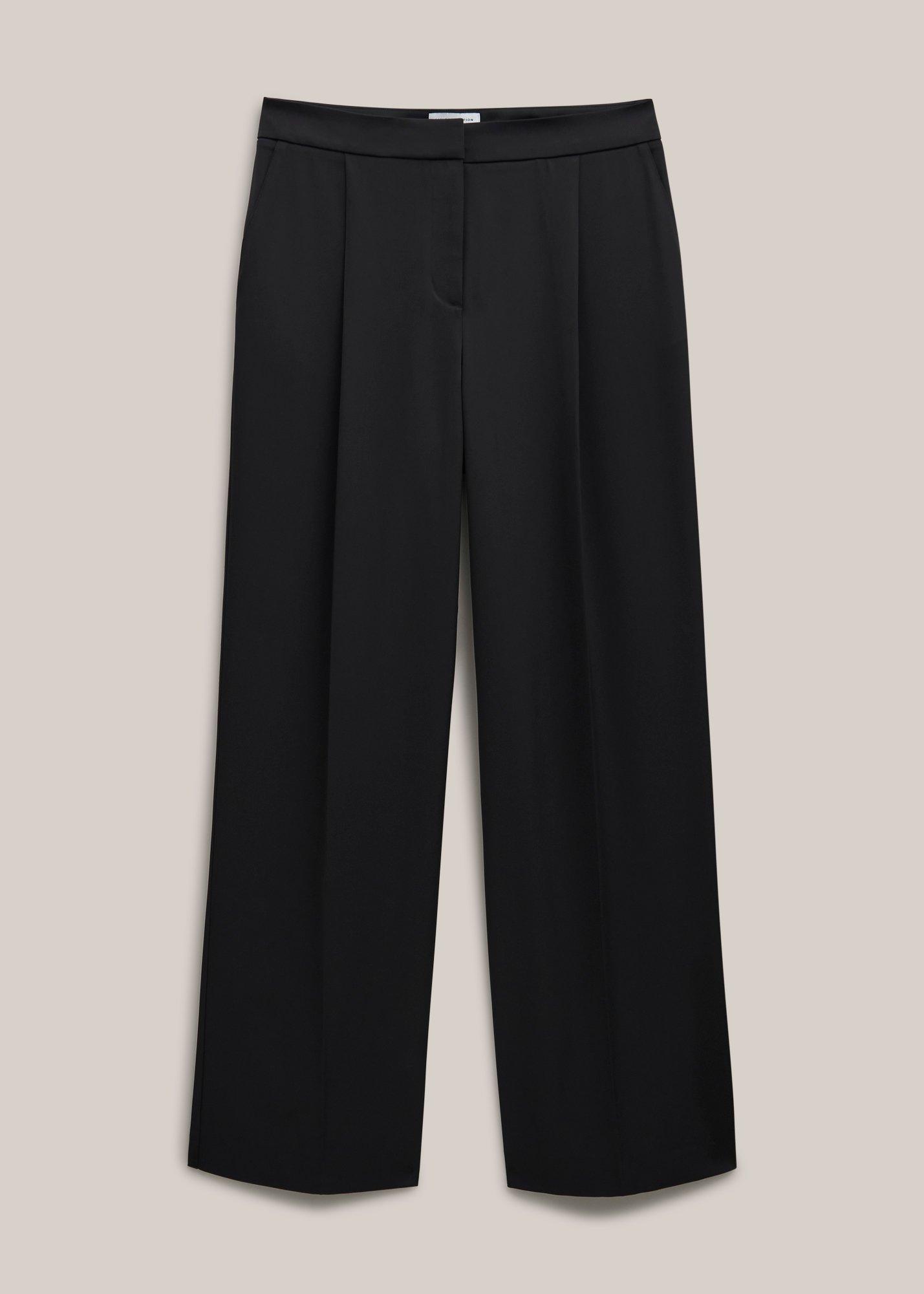 Howley Wide Trousers, Black, hi-res