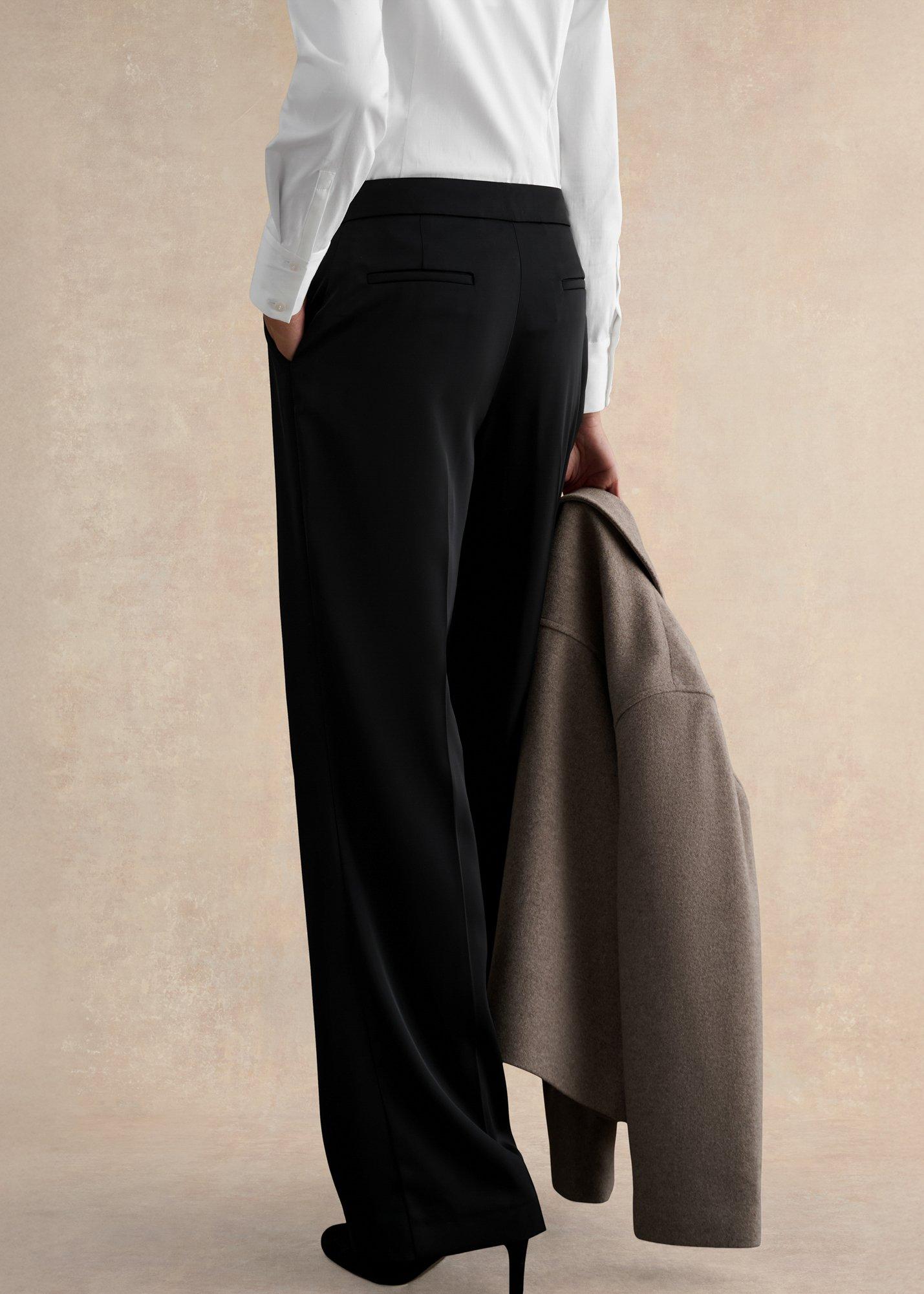 Howley Wide Trousers, Black, hi-res