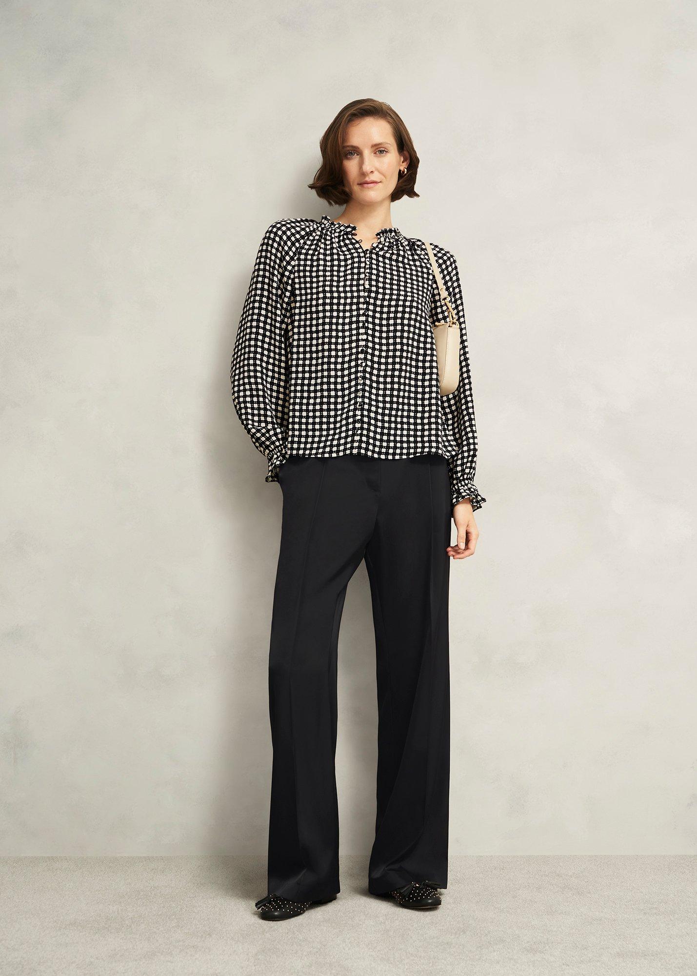 Howley Wide Trousers, Black, hi-res