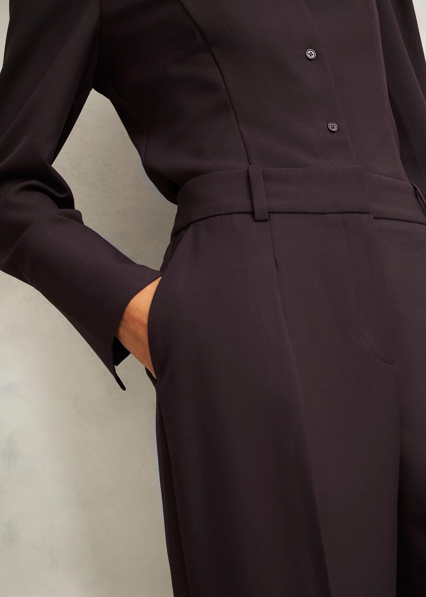 Clement Wide Trousers, Chocolate, hi-res