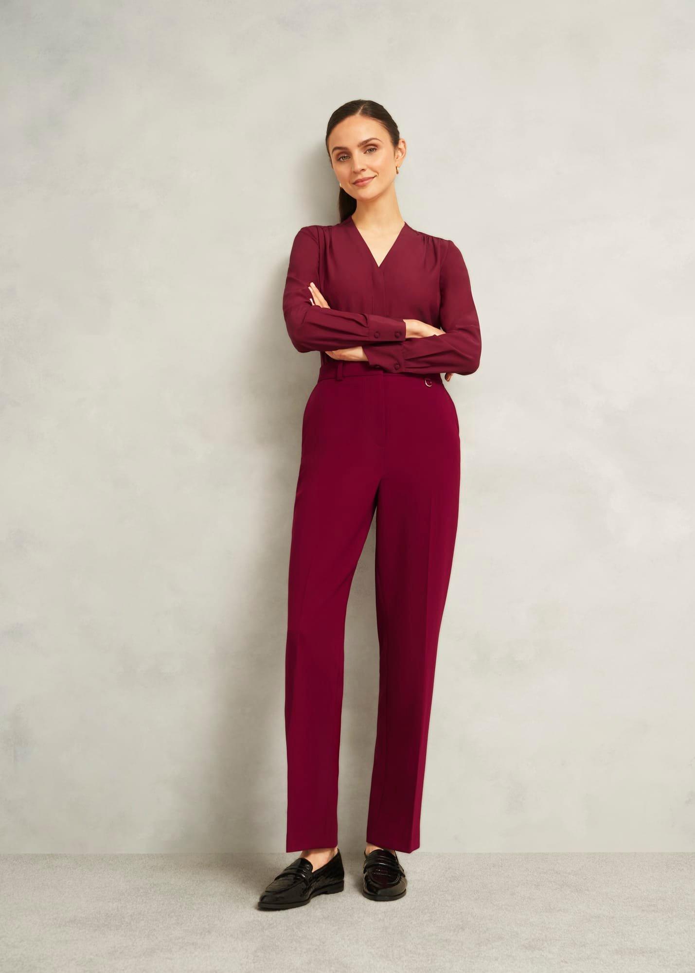 Mabel Straight Trousers, Beryl Red, hi-res