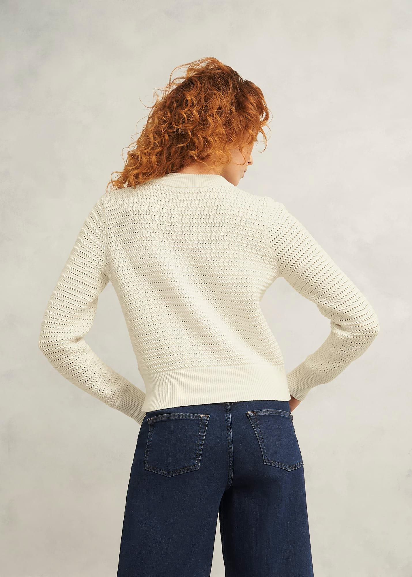 Felicity Cotton Cardigan, Warm Ivory, hi-res