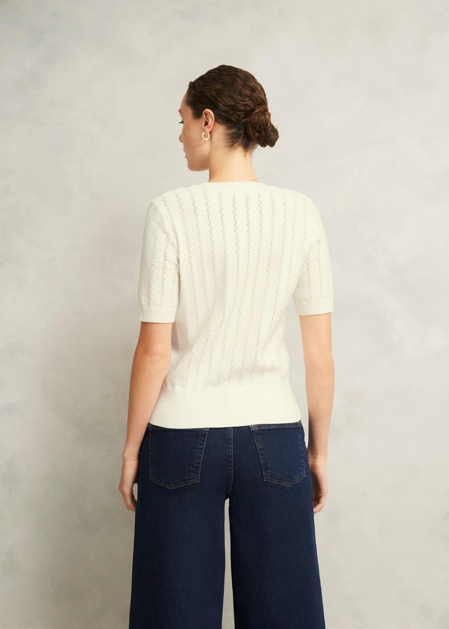 Calla Knitted Top, Warm Ivory, hi-res