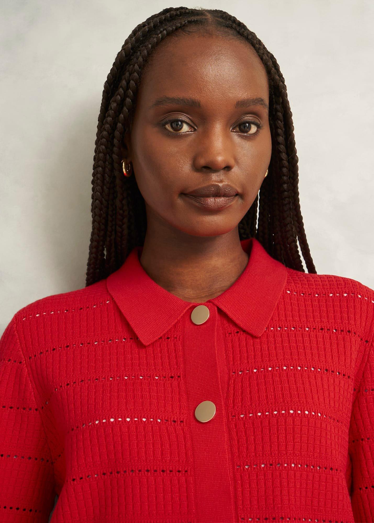 Tessa Knitted Jacket, Petunia Red, hi-res