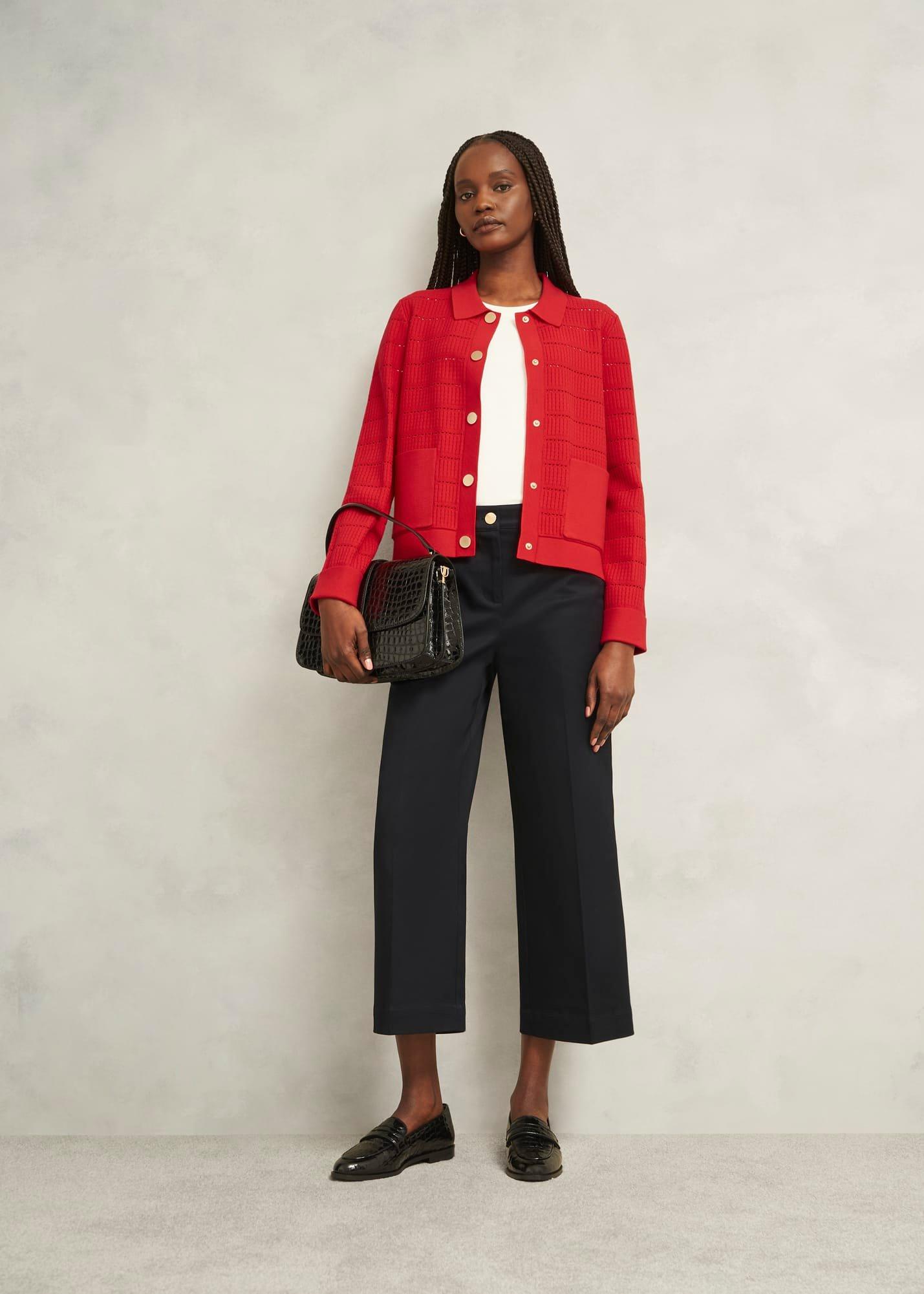 Tessa Knitted Jacket, Petunia Red, hi-res