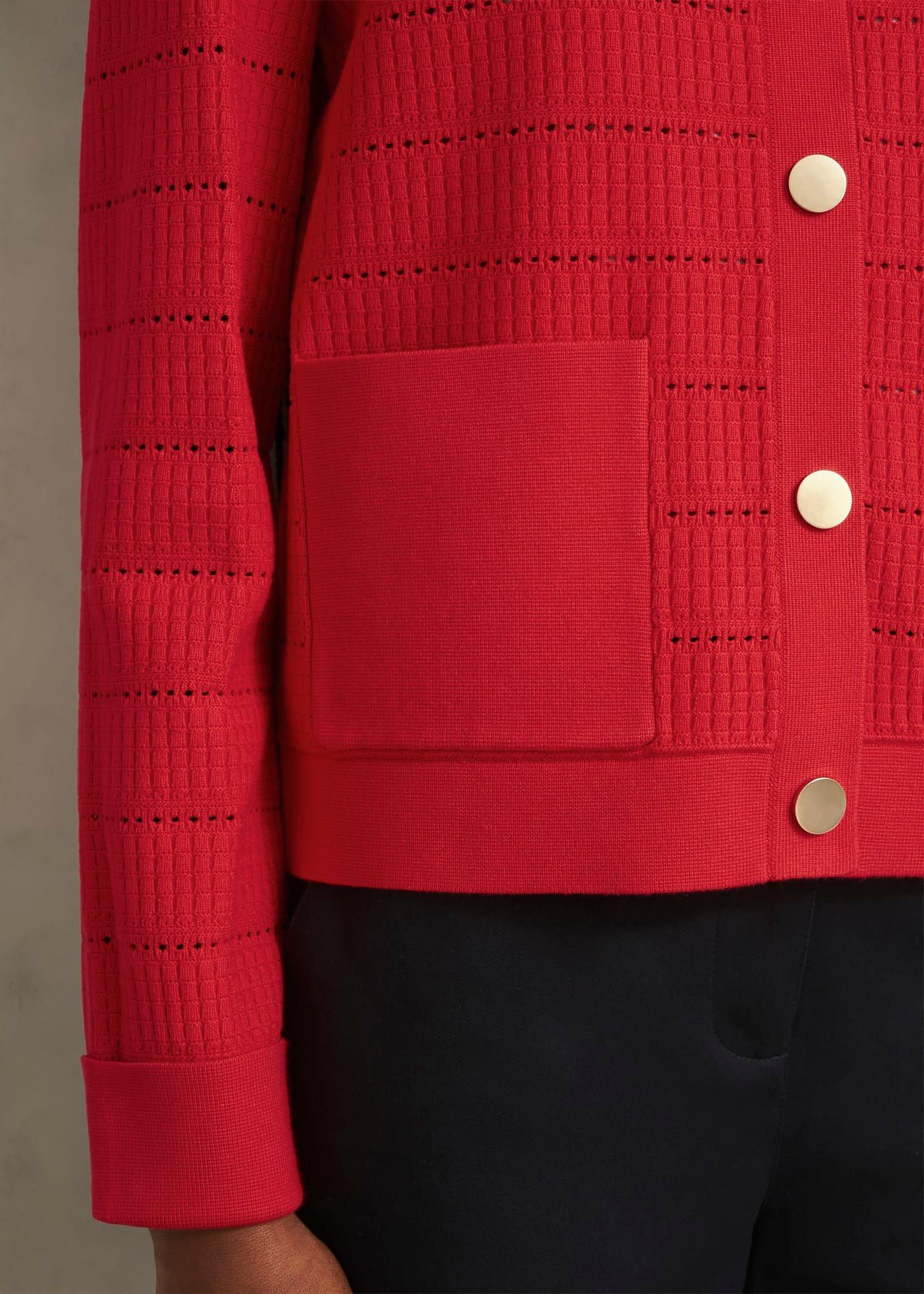 Tessa Knitted Jacket, Petunia Red, hi-res