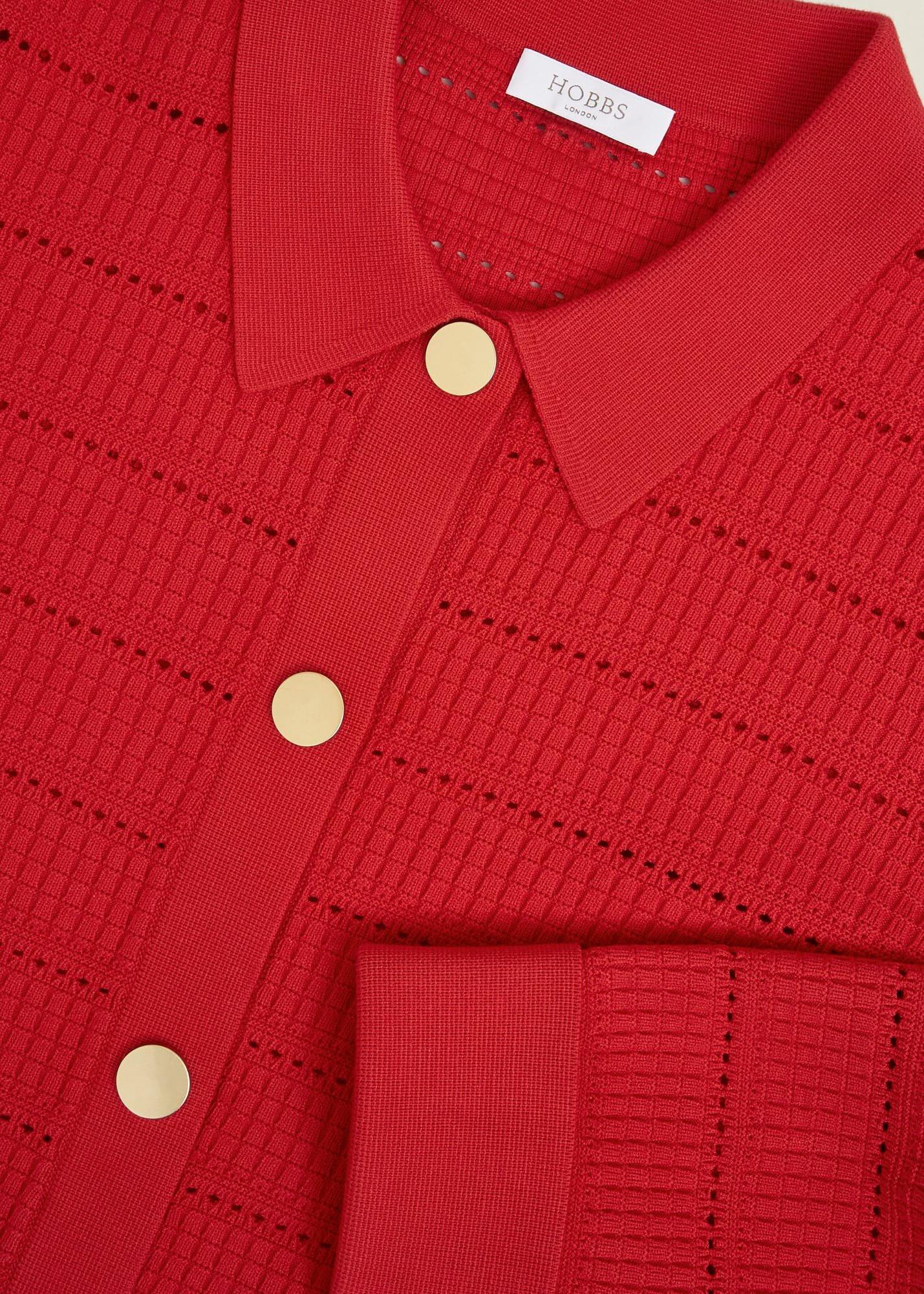 Tessa Knitted Jacket, Petunia Red, hi-res