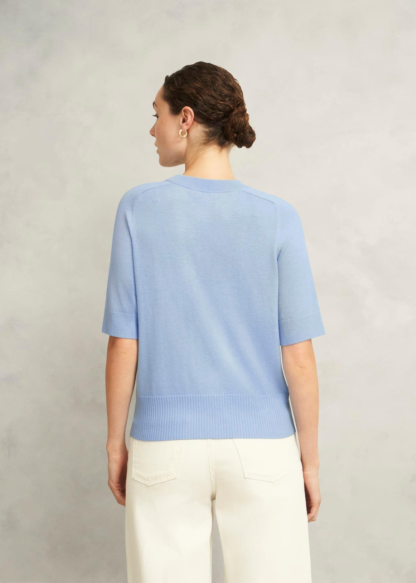 Leena Knitted Top with Wool, Maya Blue, hi-res