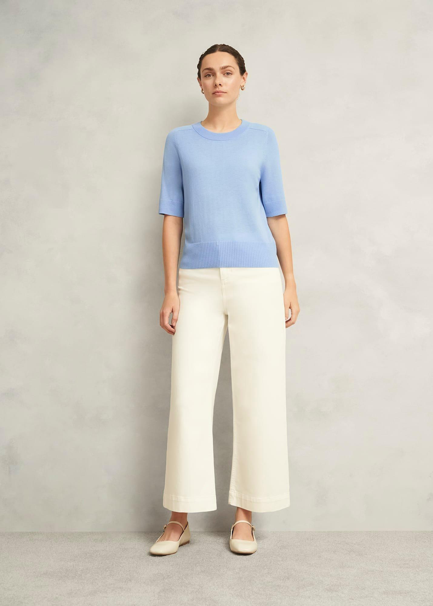 Leena Knitted Top with Wool, Maya Blue, hi-res