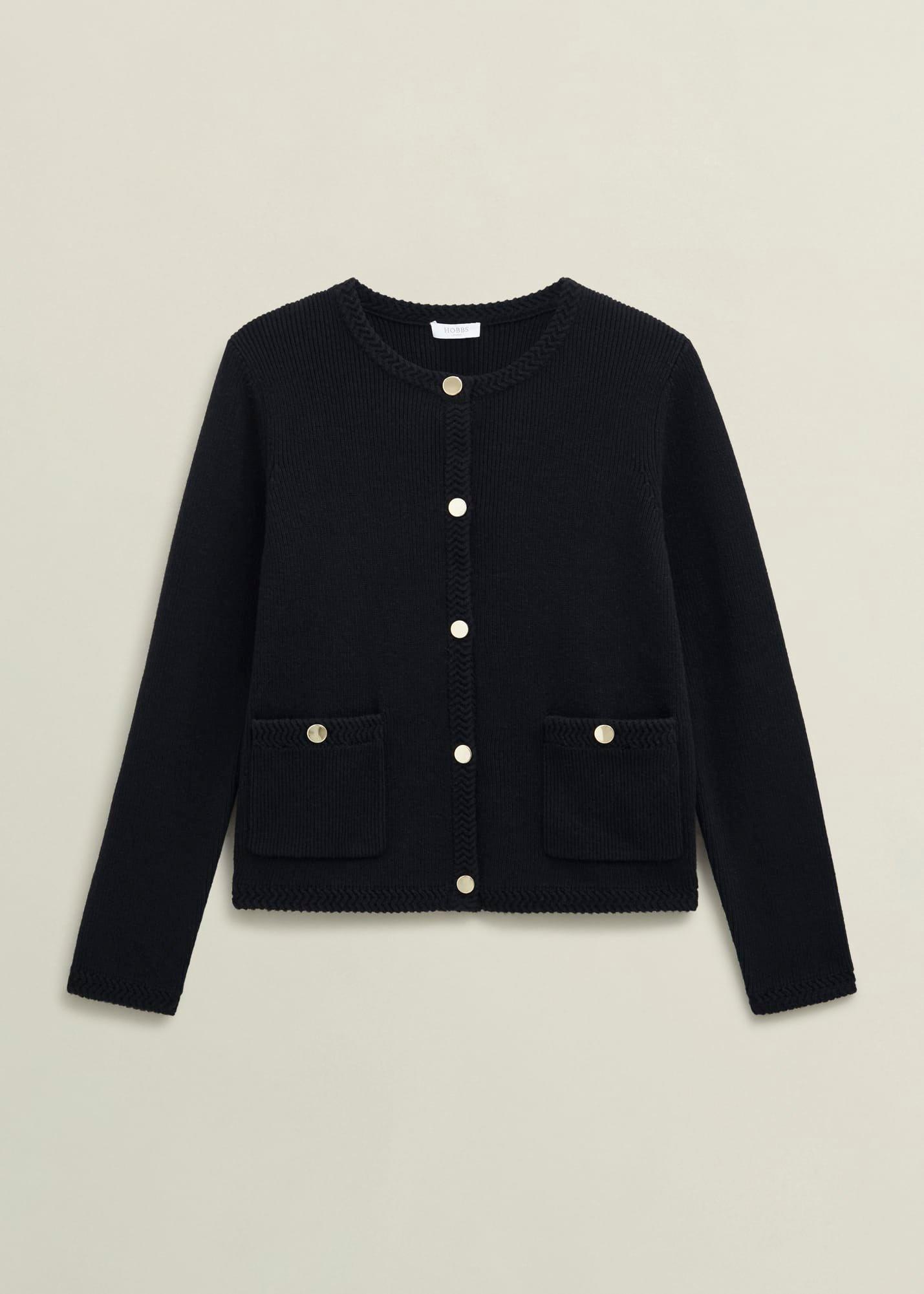 Black Simona Wool Blend Knitted Jacket