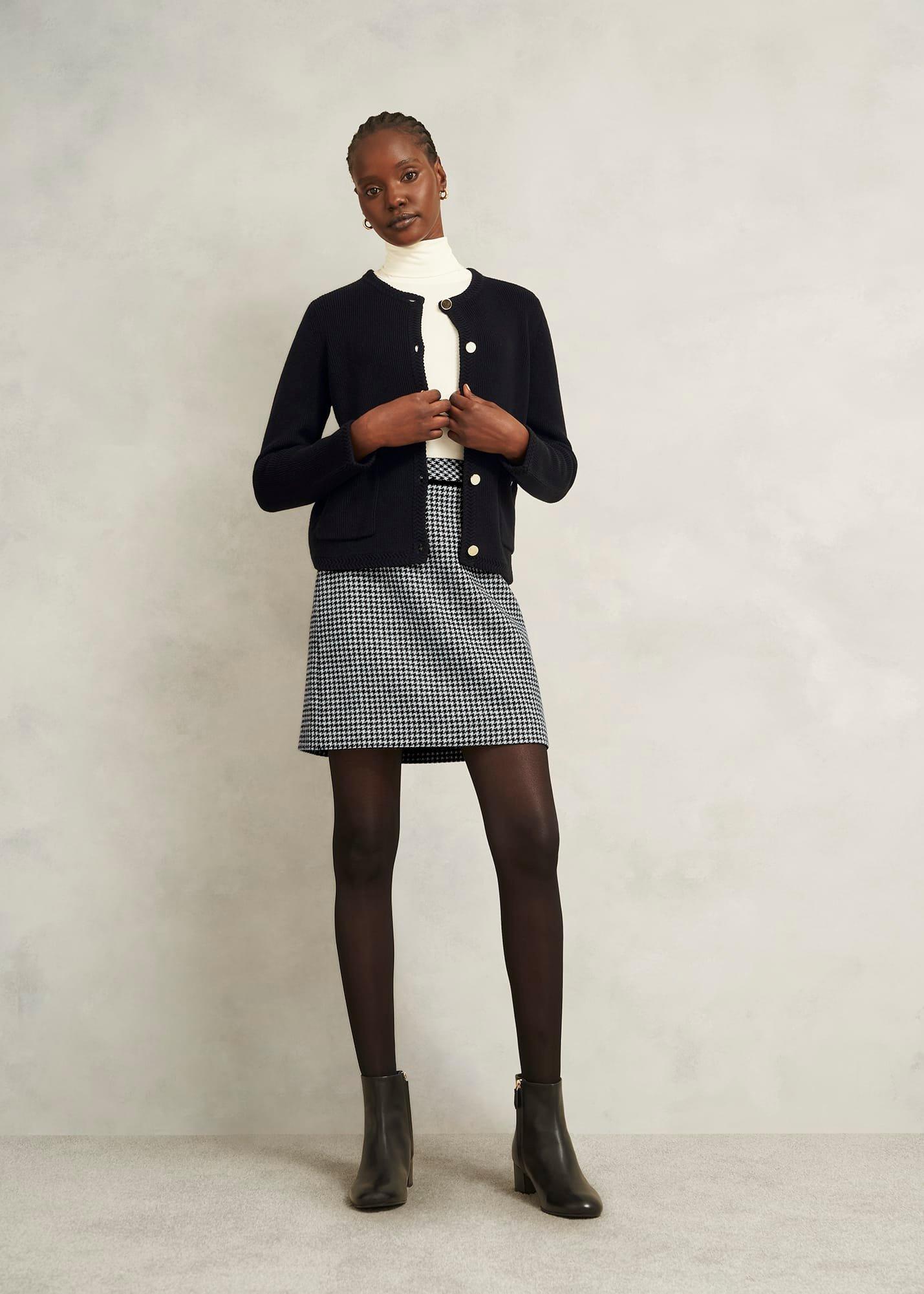 Black Simona Wool Blend Knitted Jacket, Black, hi-res