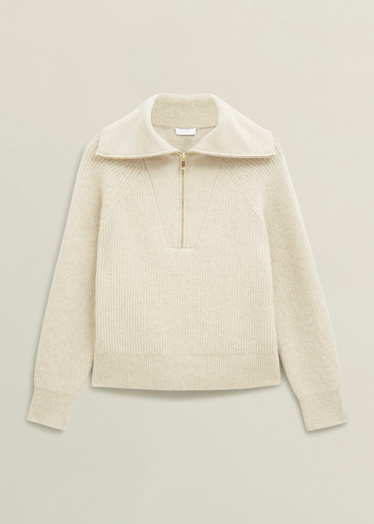 Sandy Zip Roll Neck Knitted Jumper