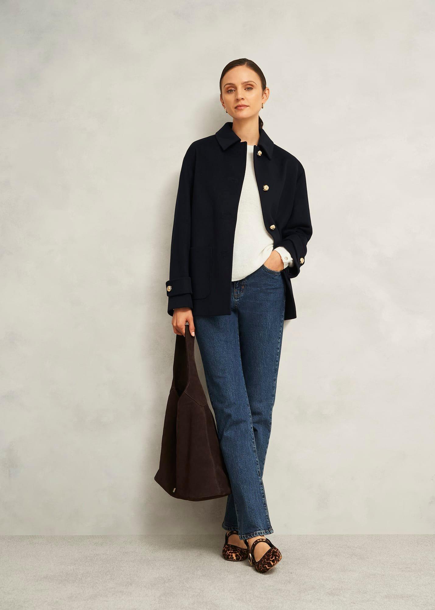 Ivory Jasmina Ribbed Crew Neck Jumper With Alpaca, Warm Ivory, hi-res