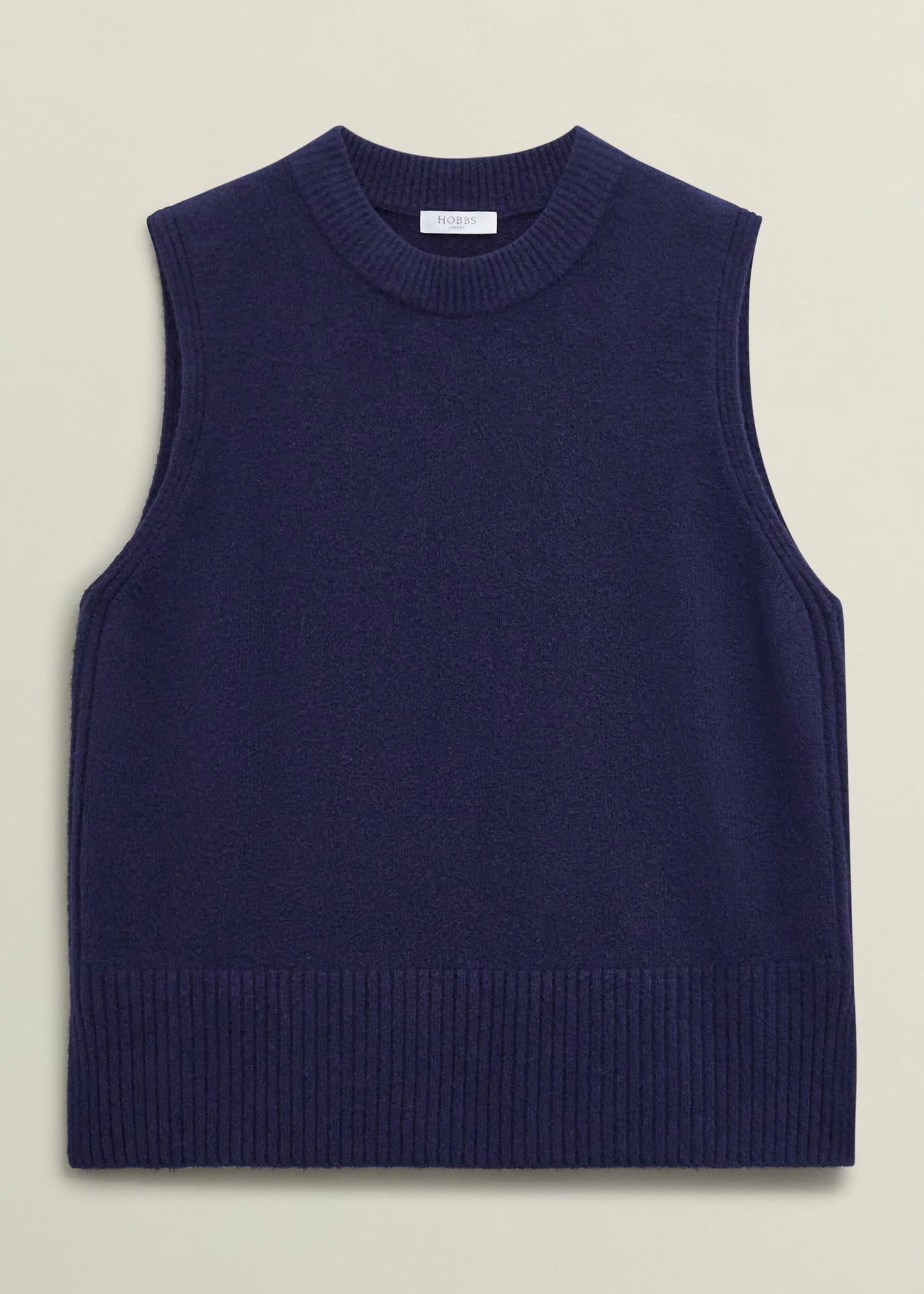 Navy Ruby Crew Neck Layering Knitted Vest