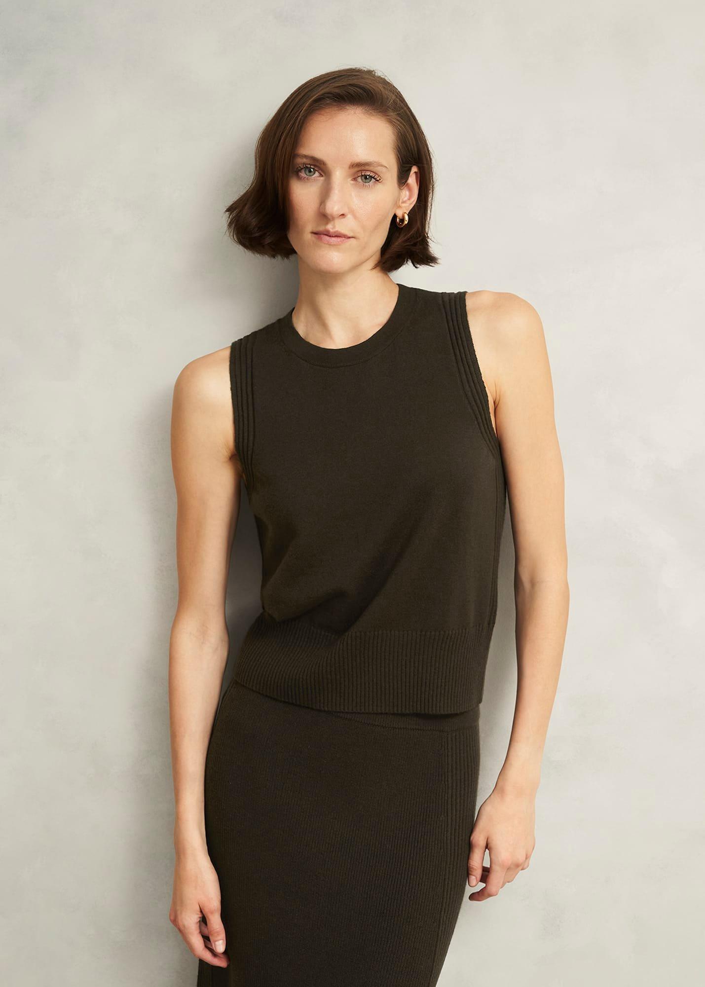 Olive Wentworth Wool Blend Knitted Tank Top