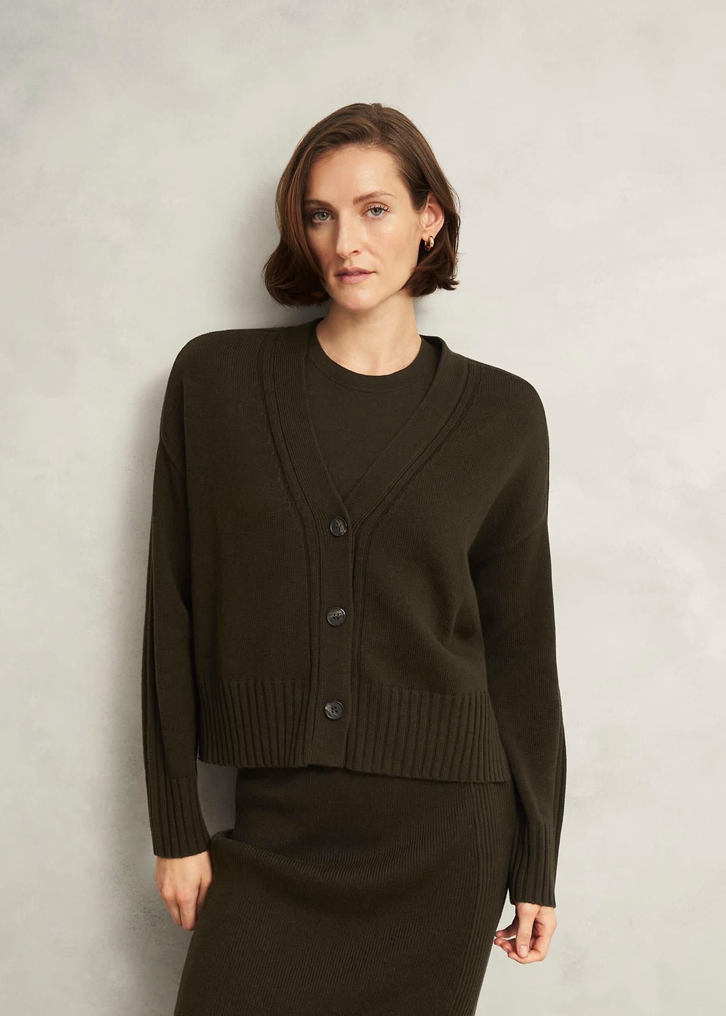 Olive Wentworth Wool Blend Knitted Tank Top, Dark Olive, hi-res