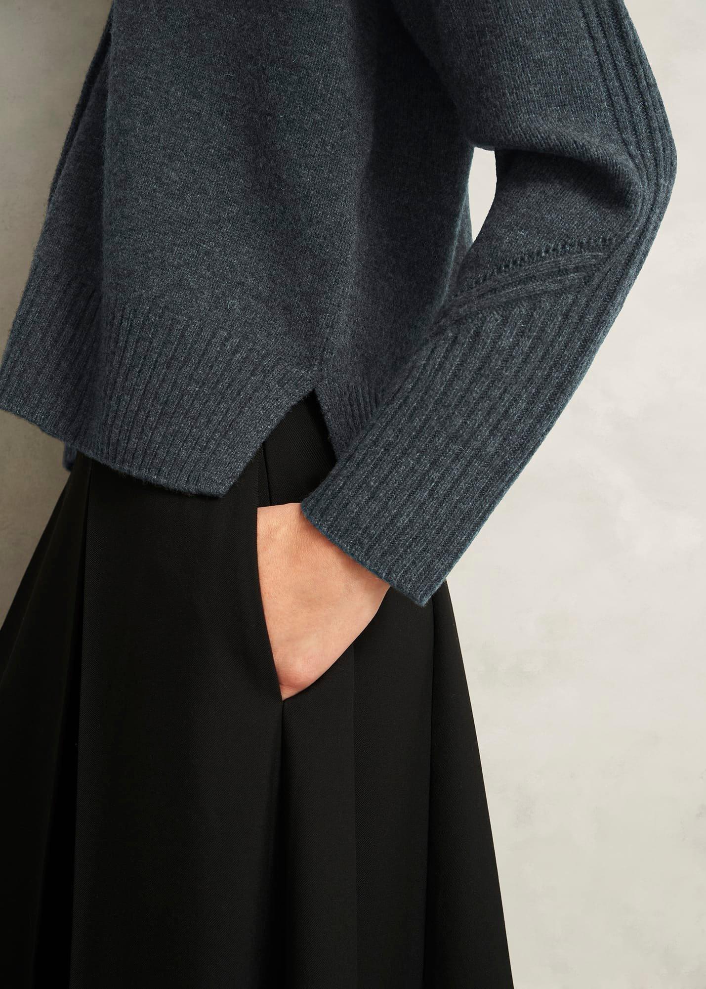 Elida Cardigan, Charcoal Grey, hi-res