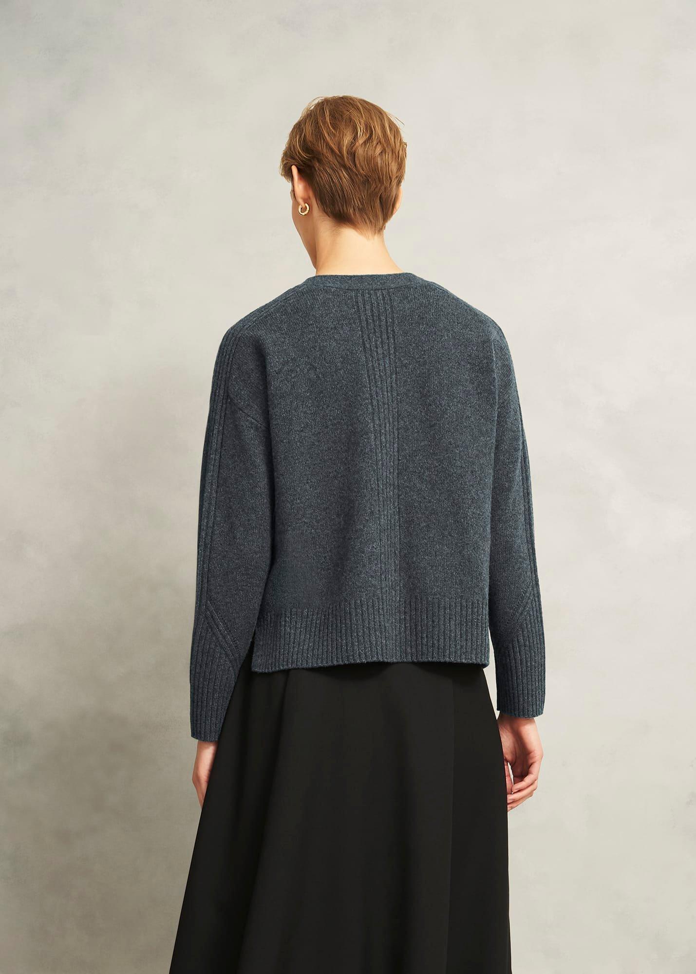 Elida Cardigan, Charcoal Grey, hi-res