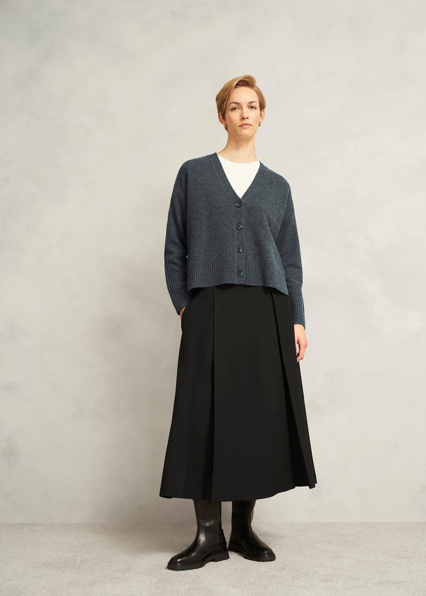 Elida Cardigan, Charcoal Grey, hi-res