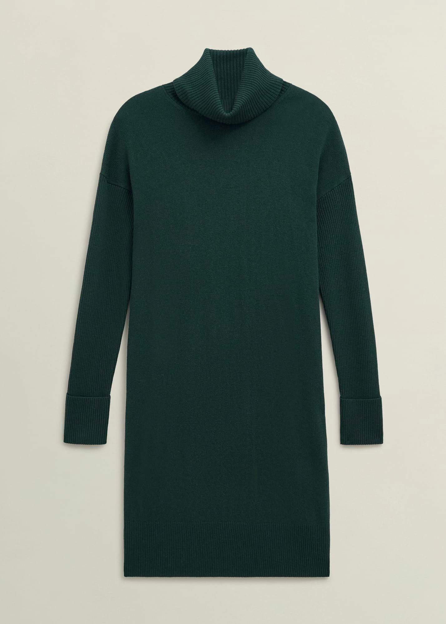 Green Ava Knitted Jumper Dress