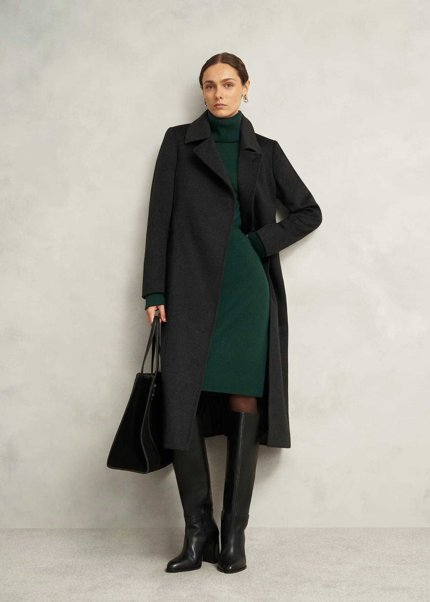 Green Ava Knitted Jumper Dress, Ponderosa Green, hi-res