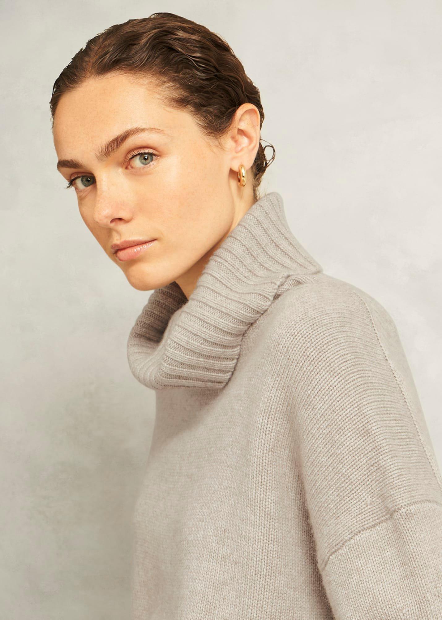 Gabi Rollneck Wool Jumper With Cashmere, Oatmeal Marl, hi-res