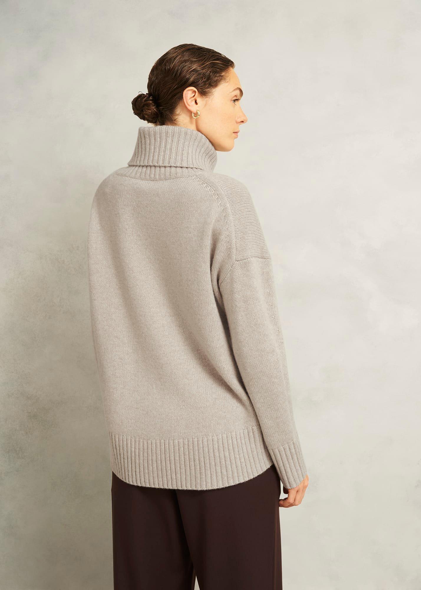 Gabi Rollneck Wool Jumper With Cashmere, Oatmeal Marl, hi-res