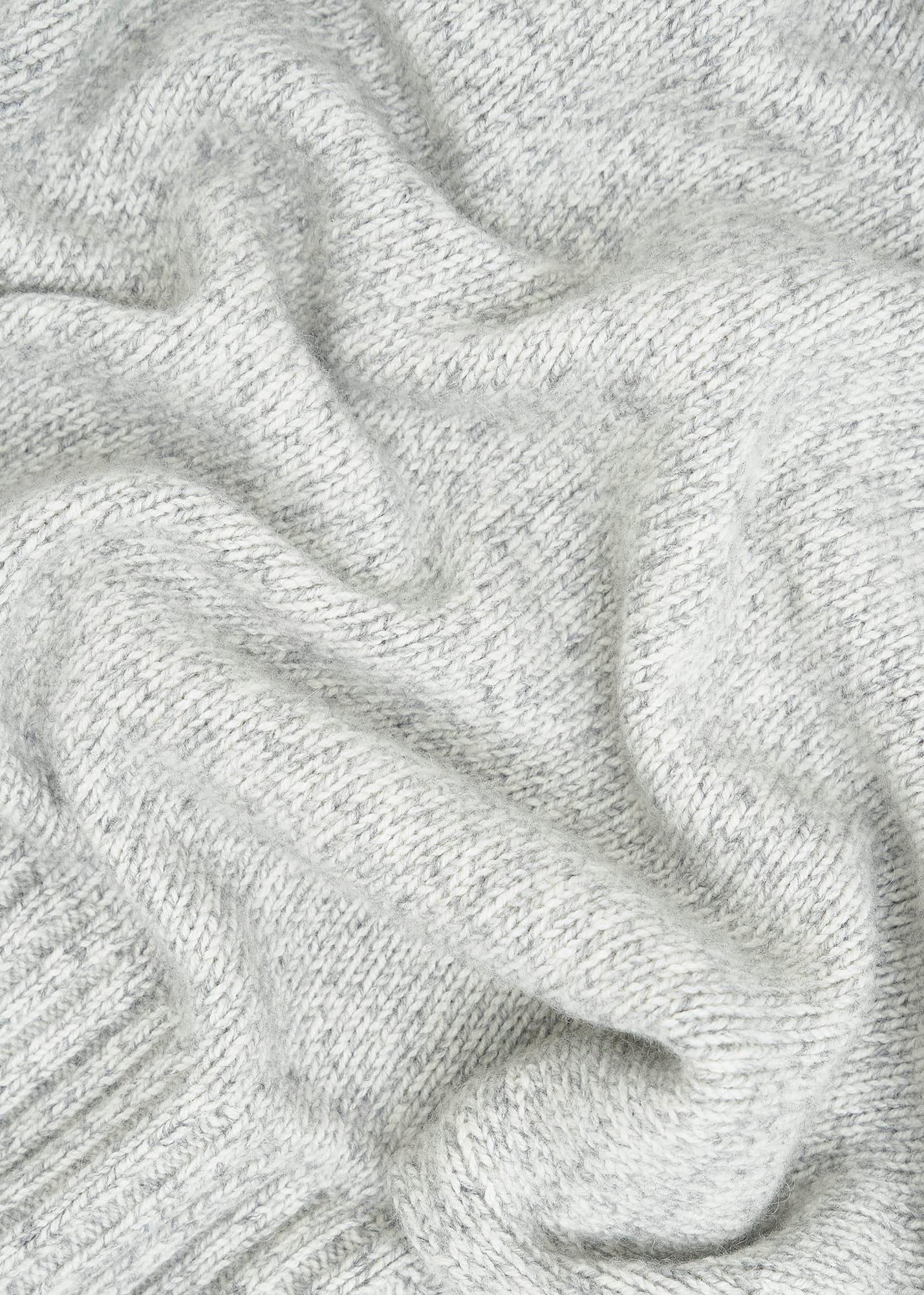 Grey Marl Yardley Chunky Roll Neck Knitted Jumper, Grey Mouline, hi-res