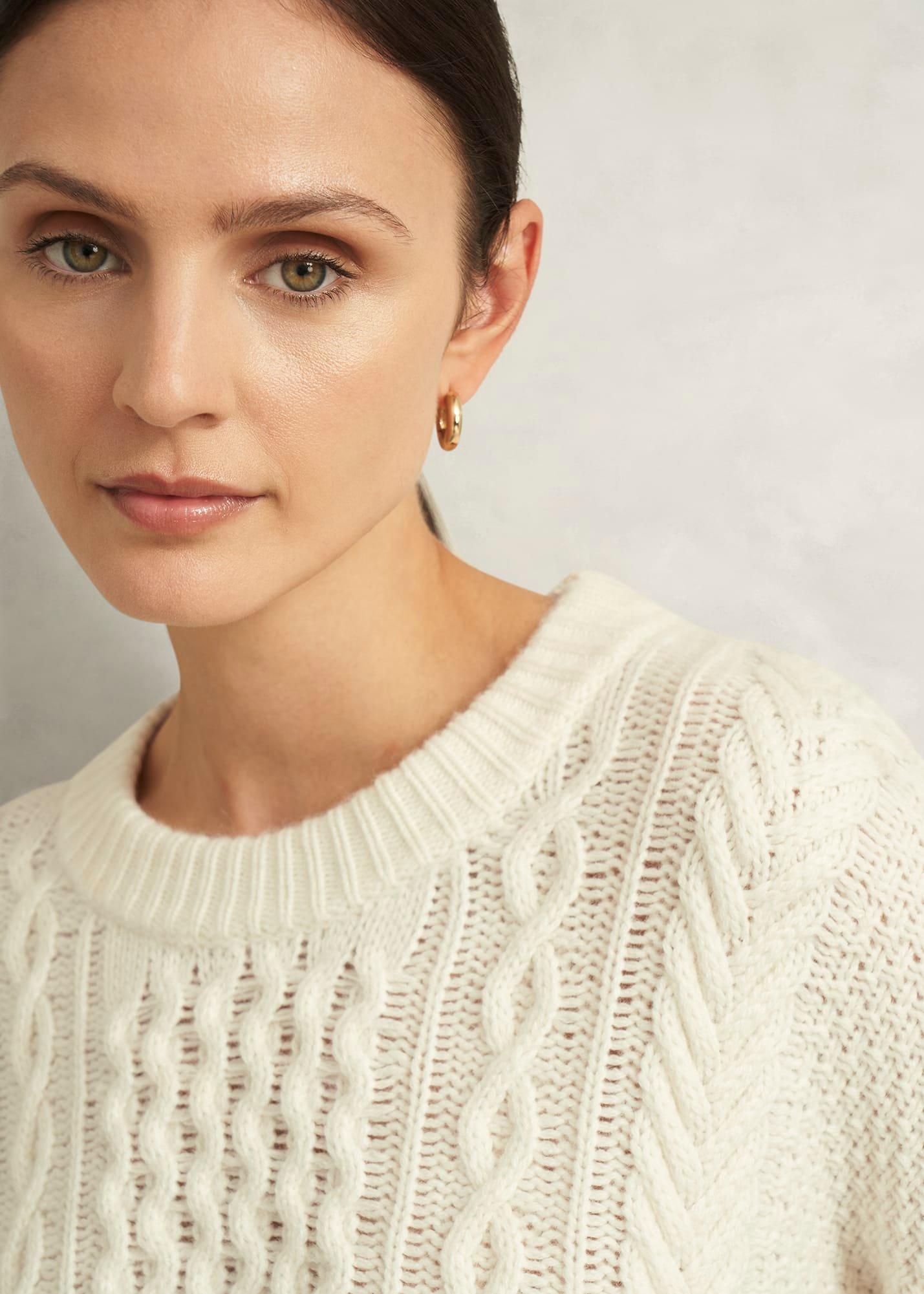 Nell Chunky Cable Jumper, Hobbs Ivory, hi-res