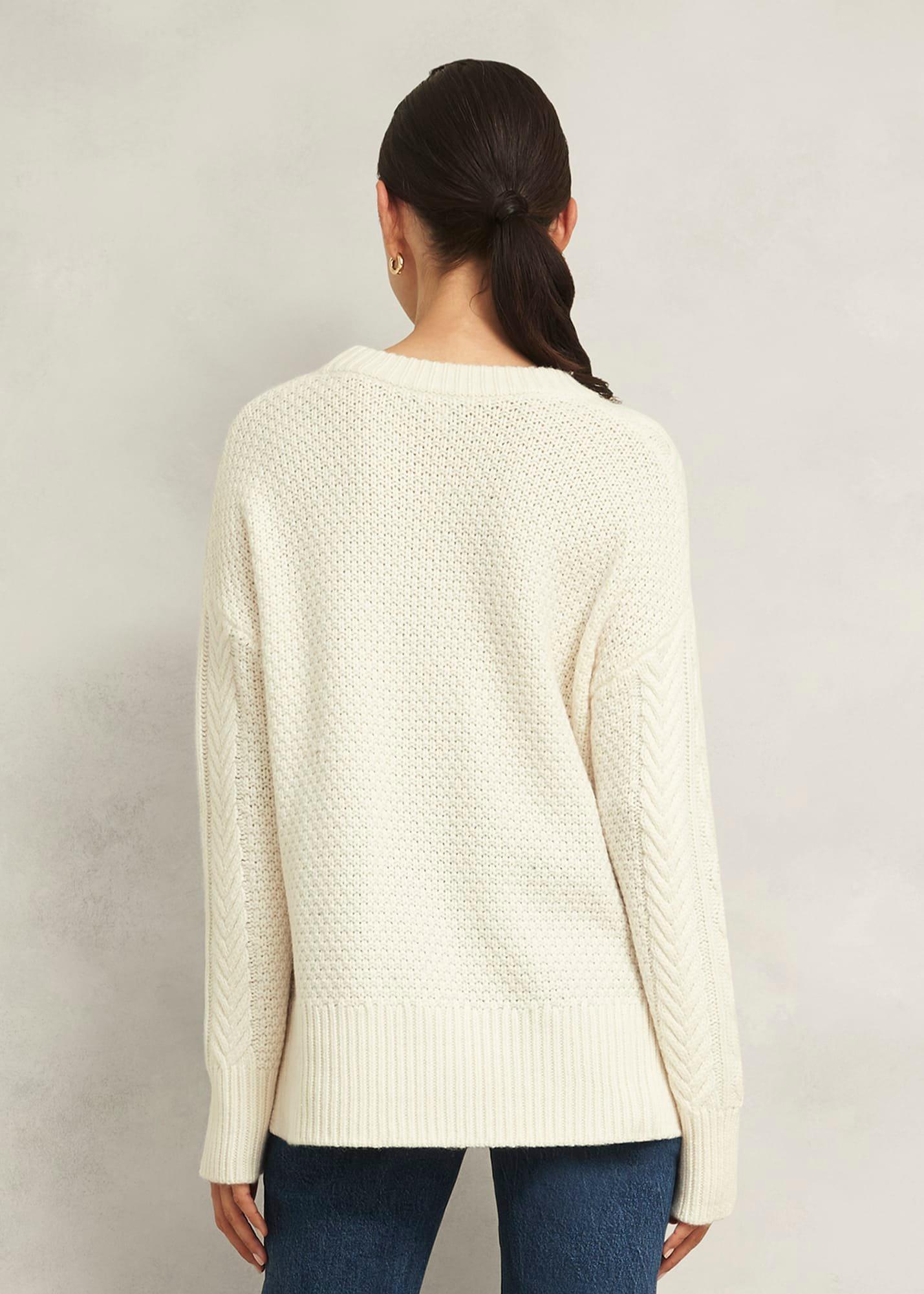 Nell Chunky Cable Jumper, Hobbs Ivory, hi-res
