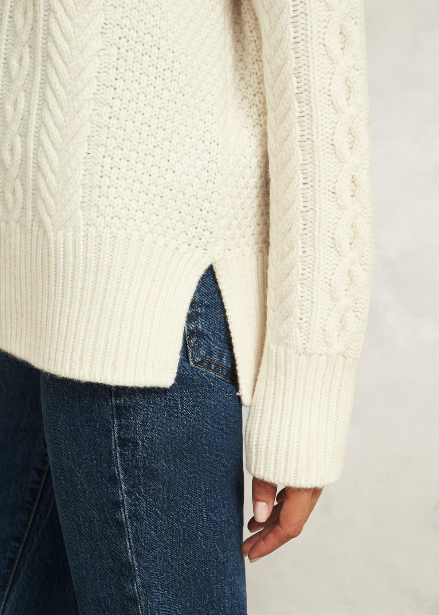 Nell Chunky Cable Jumper, Hobbs Ivory, hi-res