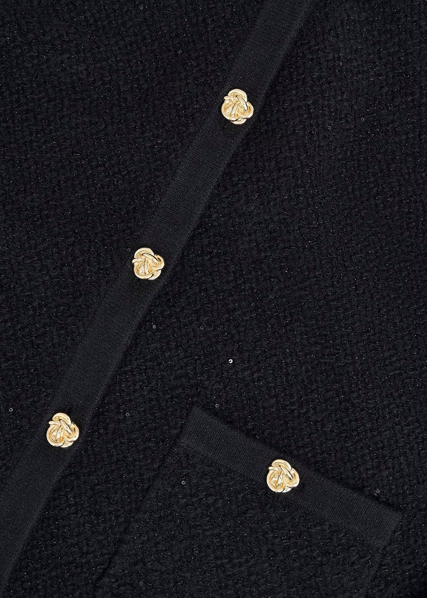 Mindy Textured Knitted Jacket, Black, hi-res