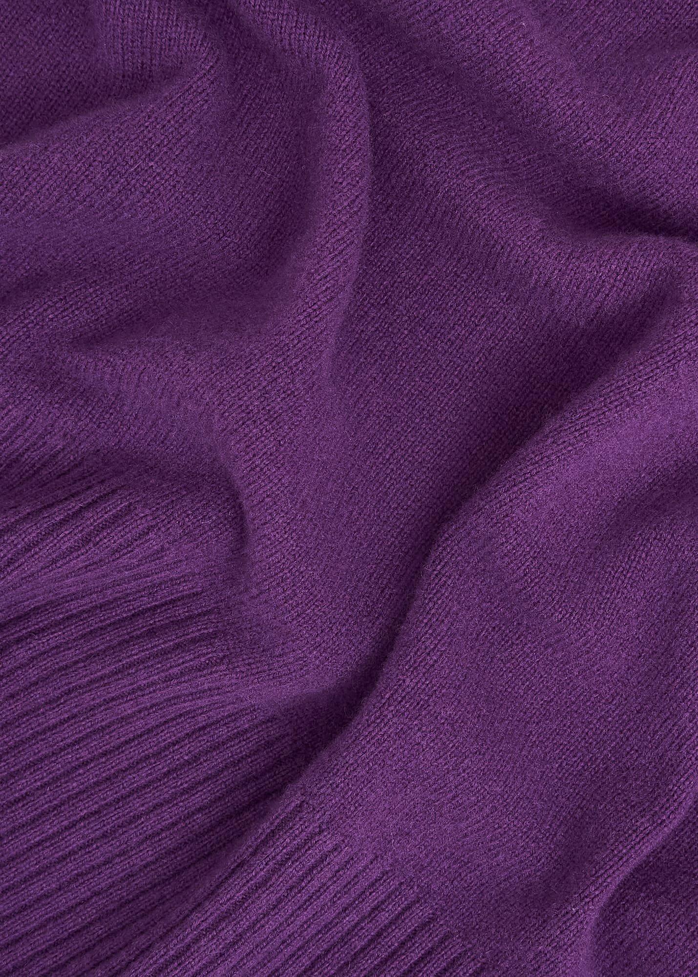 Mandy Wool Blend Crew Neck Knitted Jumper, Fig Purple, hi-res